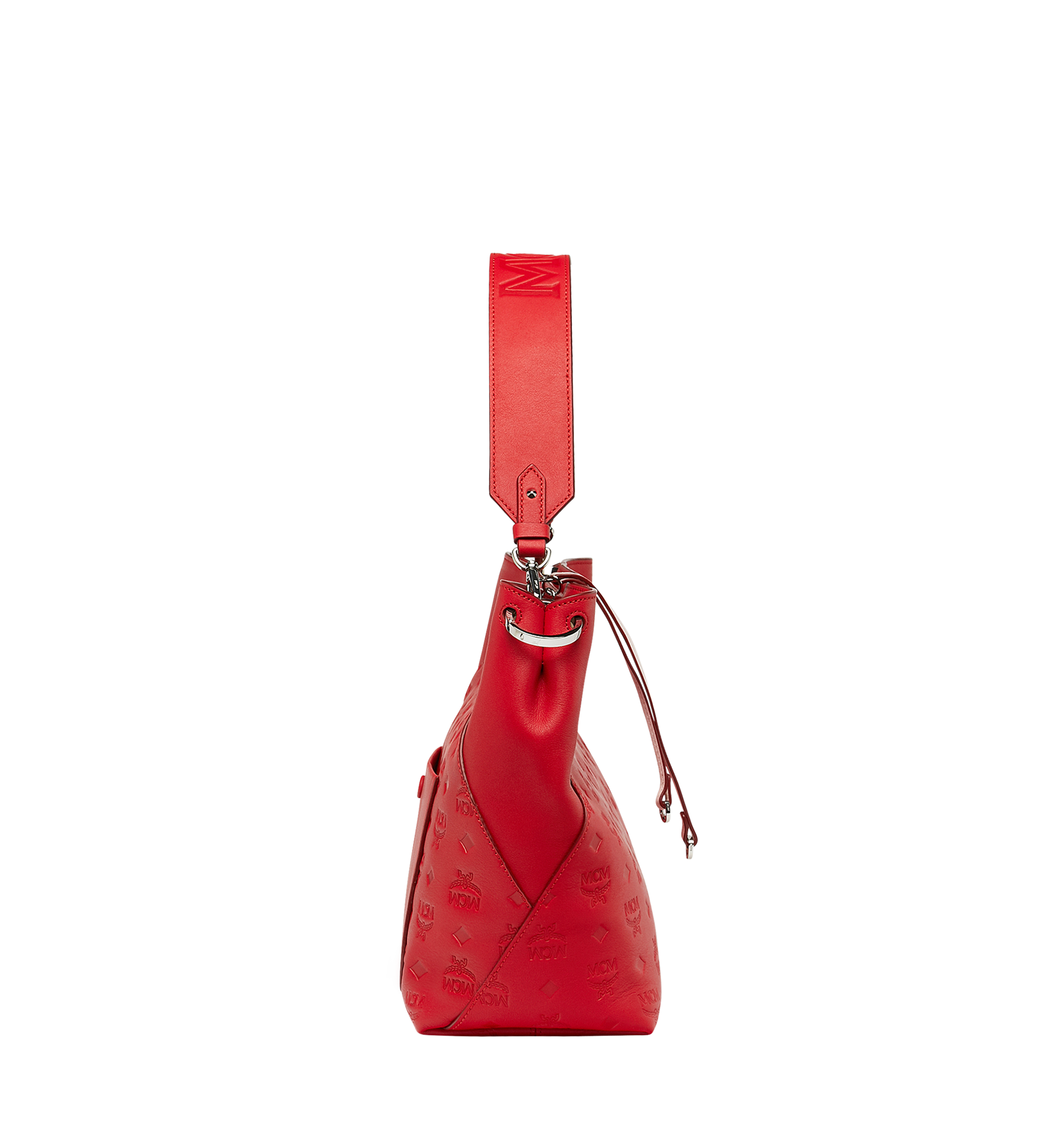 MCM Klara Hobo in Monogram Leather Red MWH9SKM56RJ001 Alternate View 2