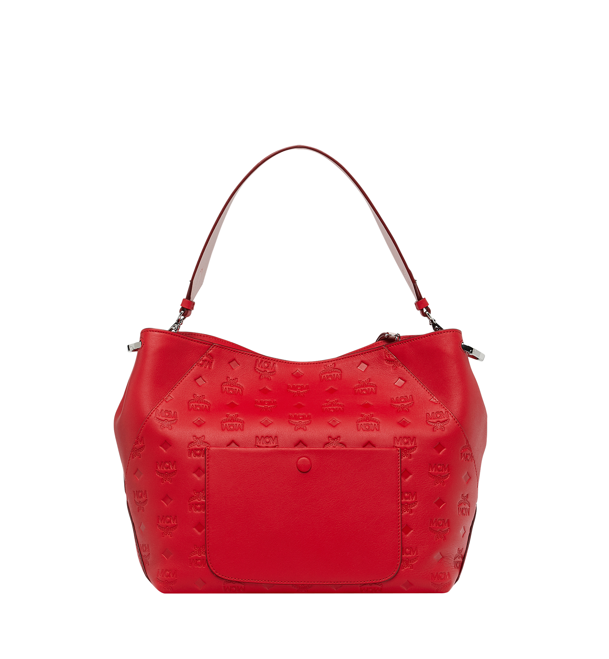 MCM Klara Hobo in Monogram Leather Red MWH9SKM56RJ001 Alternate View 3
