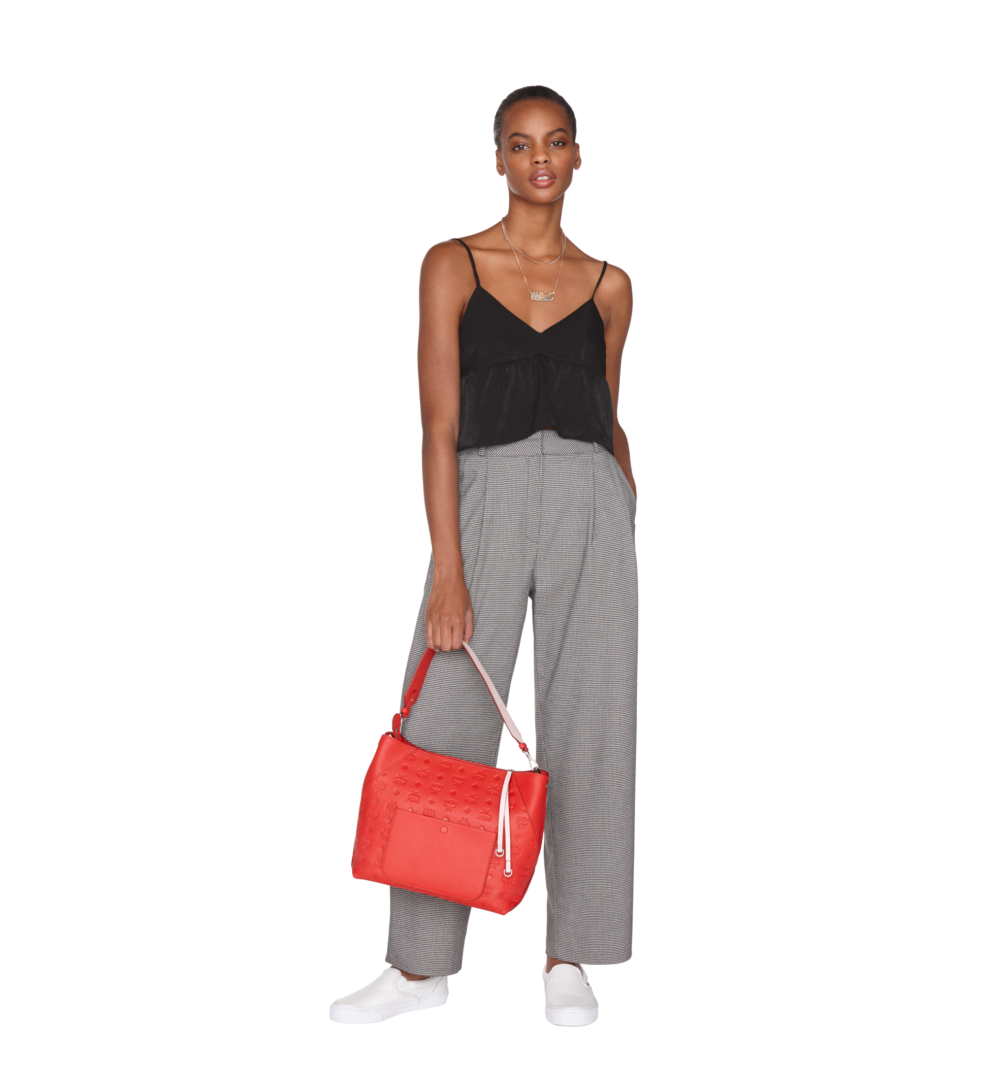 MCM Klara Hobo in Monogram Leather Red MWH9SKM56RJ001 Alternate View 6