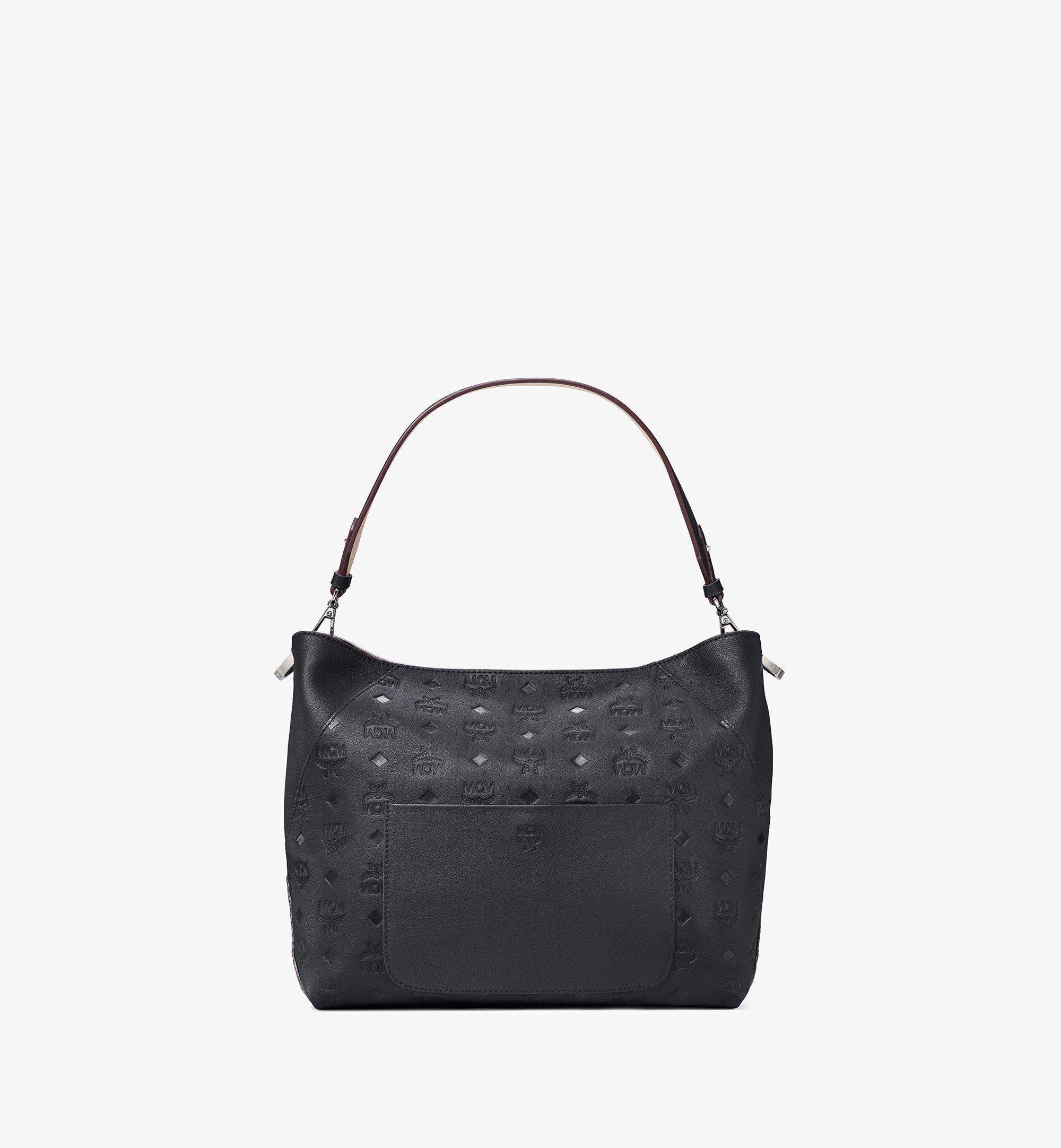 Medium Klara Hobo in Monogram Leather Black MCM DE