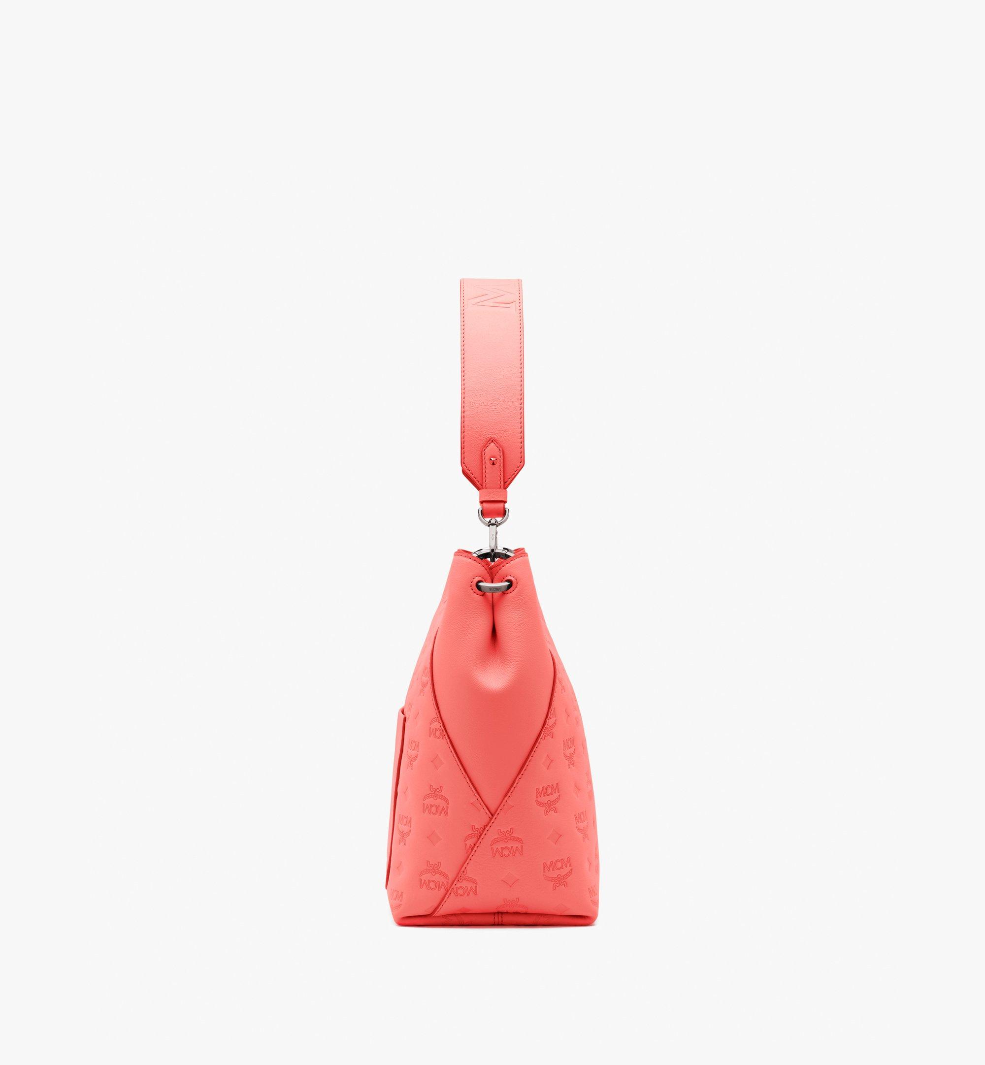 Medium Klara Hobo In Monogram Leather Orange Mcm Tw