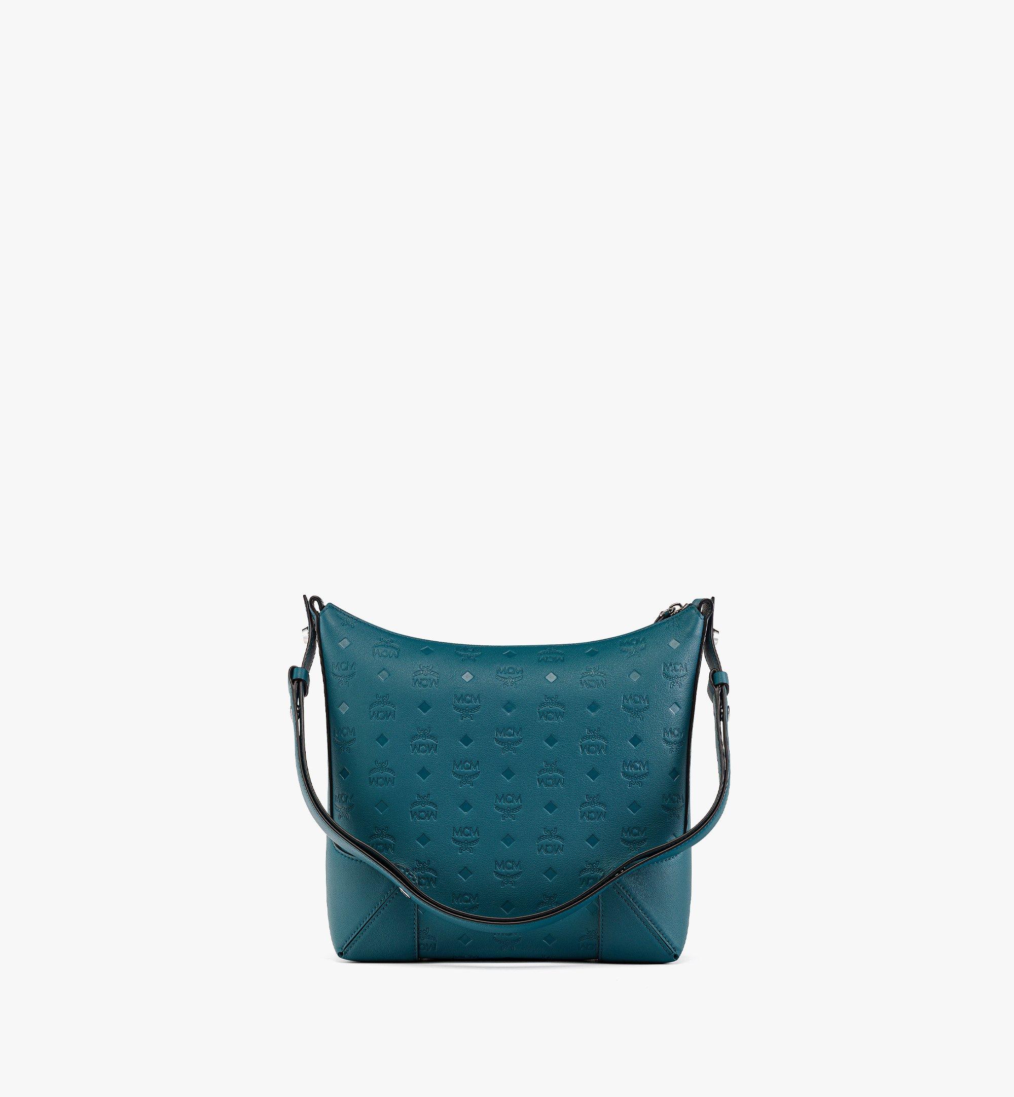 Medium Aren Hobo Bag in Embossed Monogram Leather Green | MCM ®CN