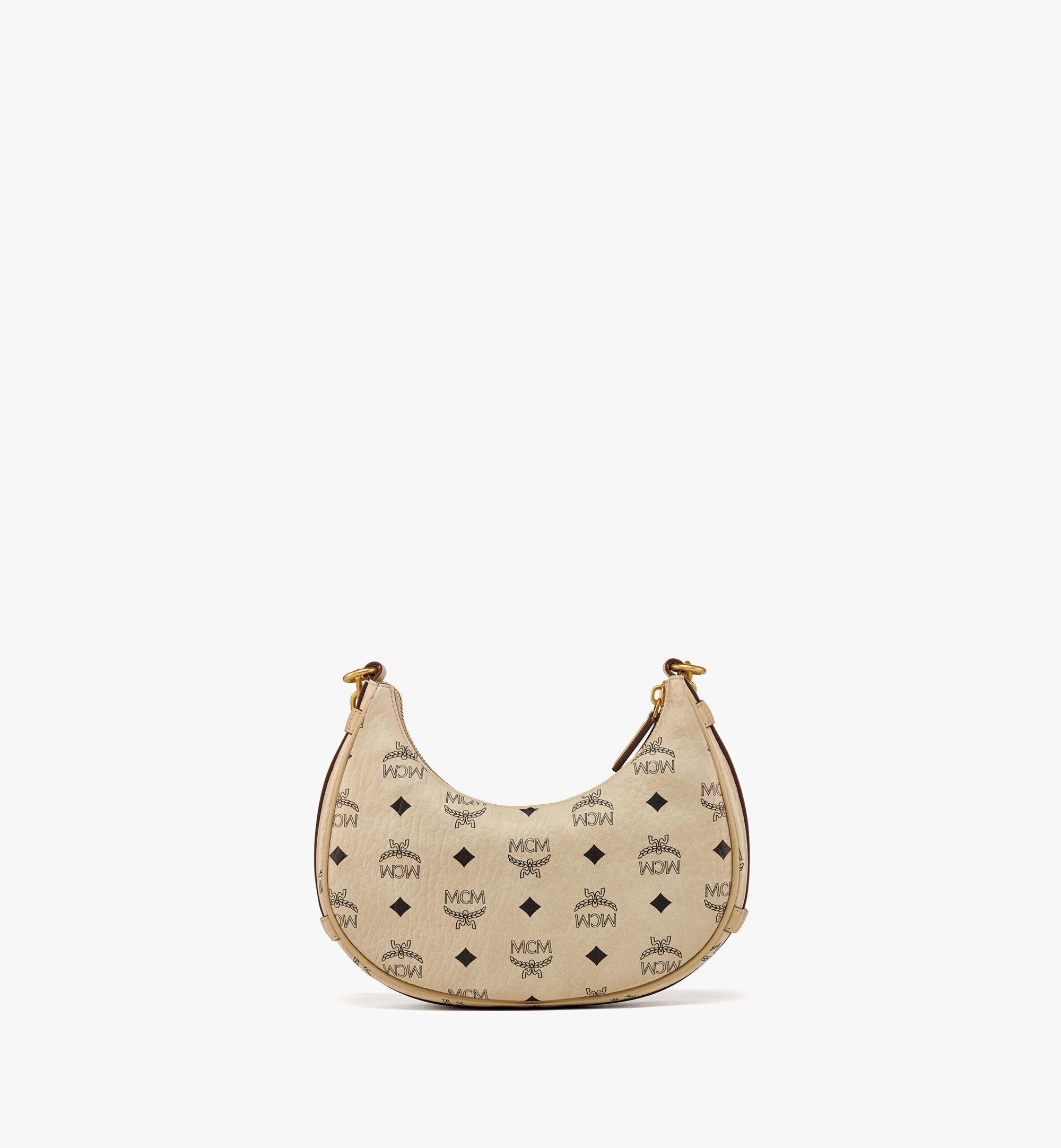 MCM Aren Crescent Hobo Bag in Visetos Beige MWHCATA11I8001 Alternate View 3