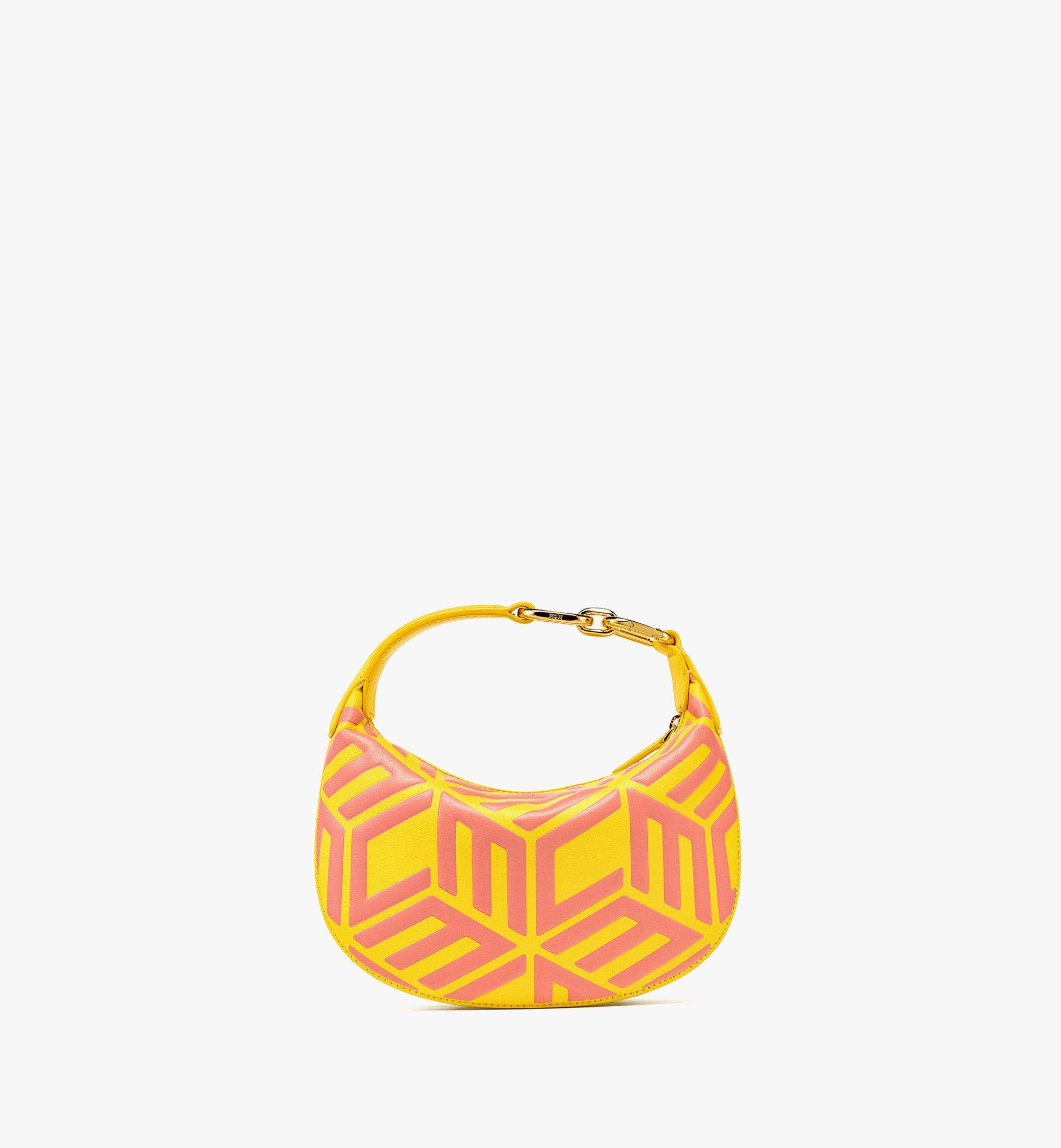 MCM Crescent Hobo in Cubic Logo Leather Yellow MWHCSCK01Y3001 Alternate View 1