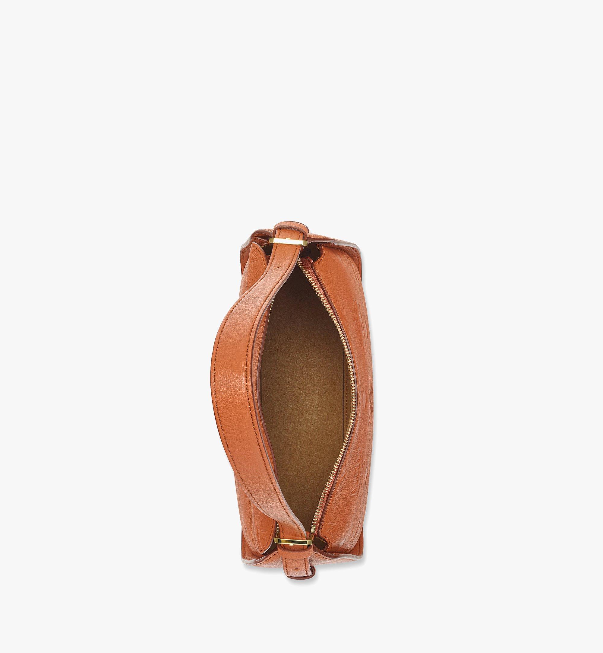 MCM Aren Flap Hobo in Embossed Monogram Leather Brown MWHDSTA03C8001 Alternate View 3