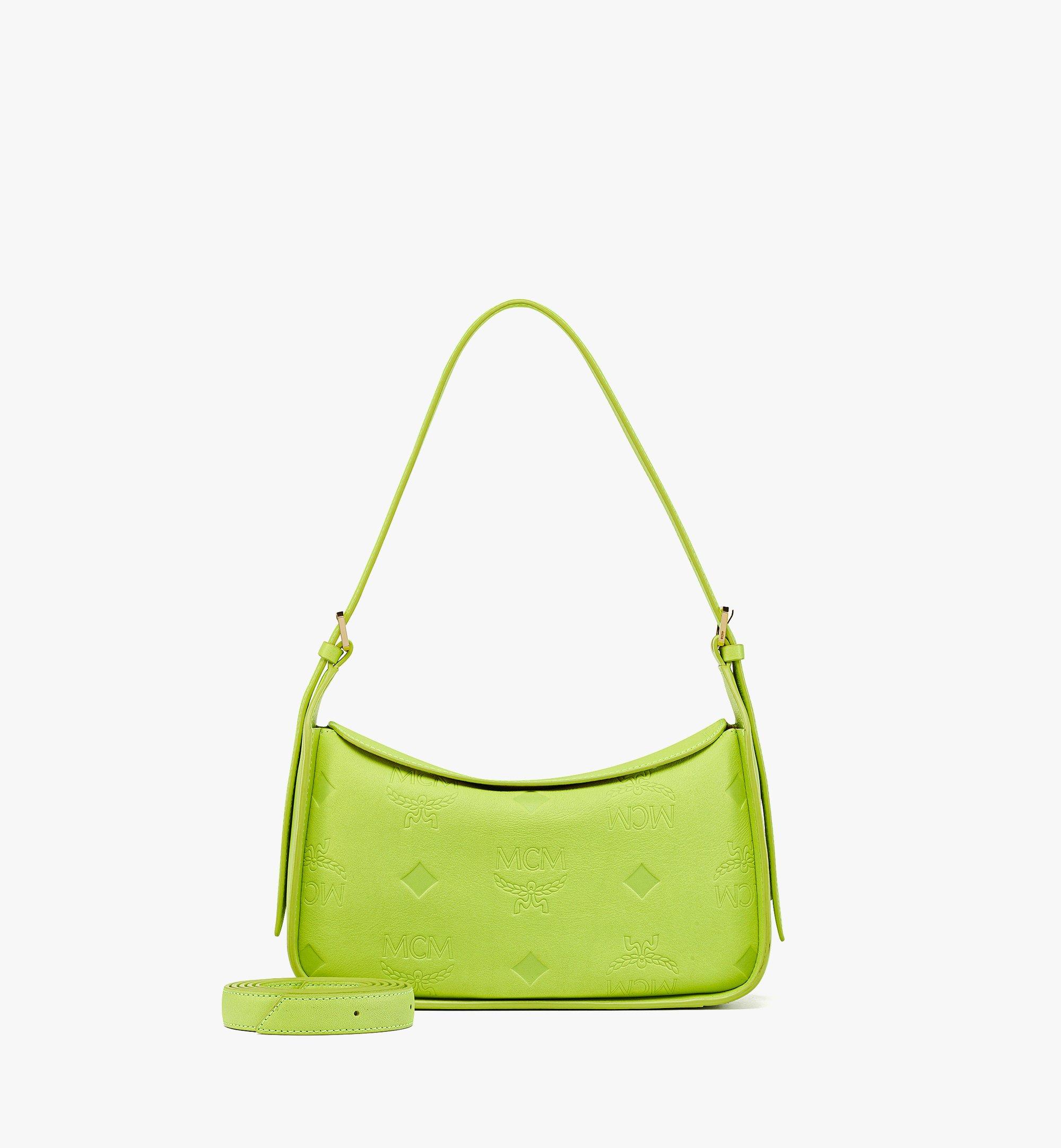 MCM Aren フラップ ホーボーバッグ - モノグラムエンボスレザー Green MWHDSTA03J7001 ほかの角度から見る 1