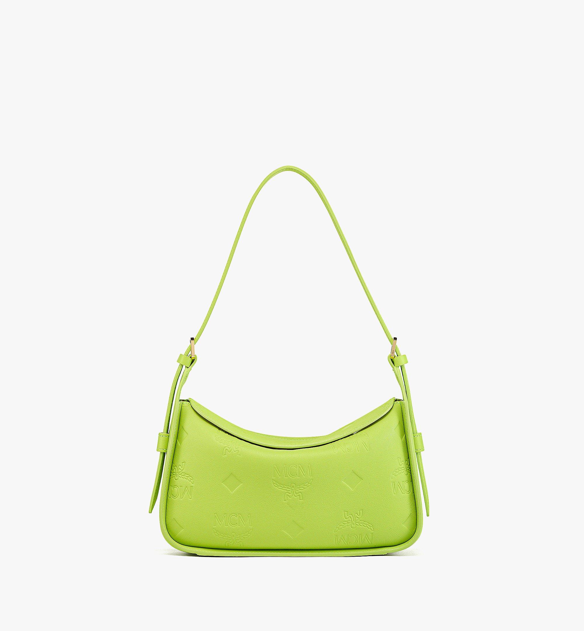 MCM Aren フラップ ホーボーバッグ - モノグラムエンボスレザー Green MWHDSTA03J7001 ほかの角度から見る 1