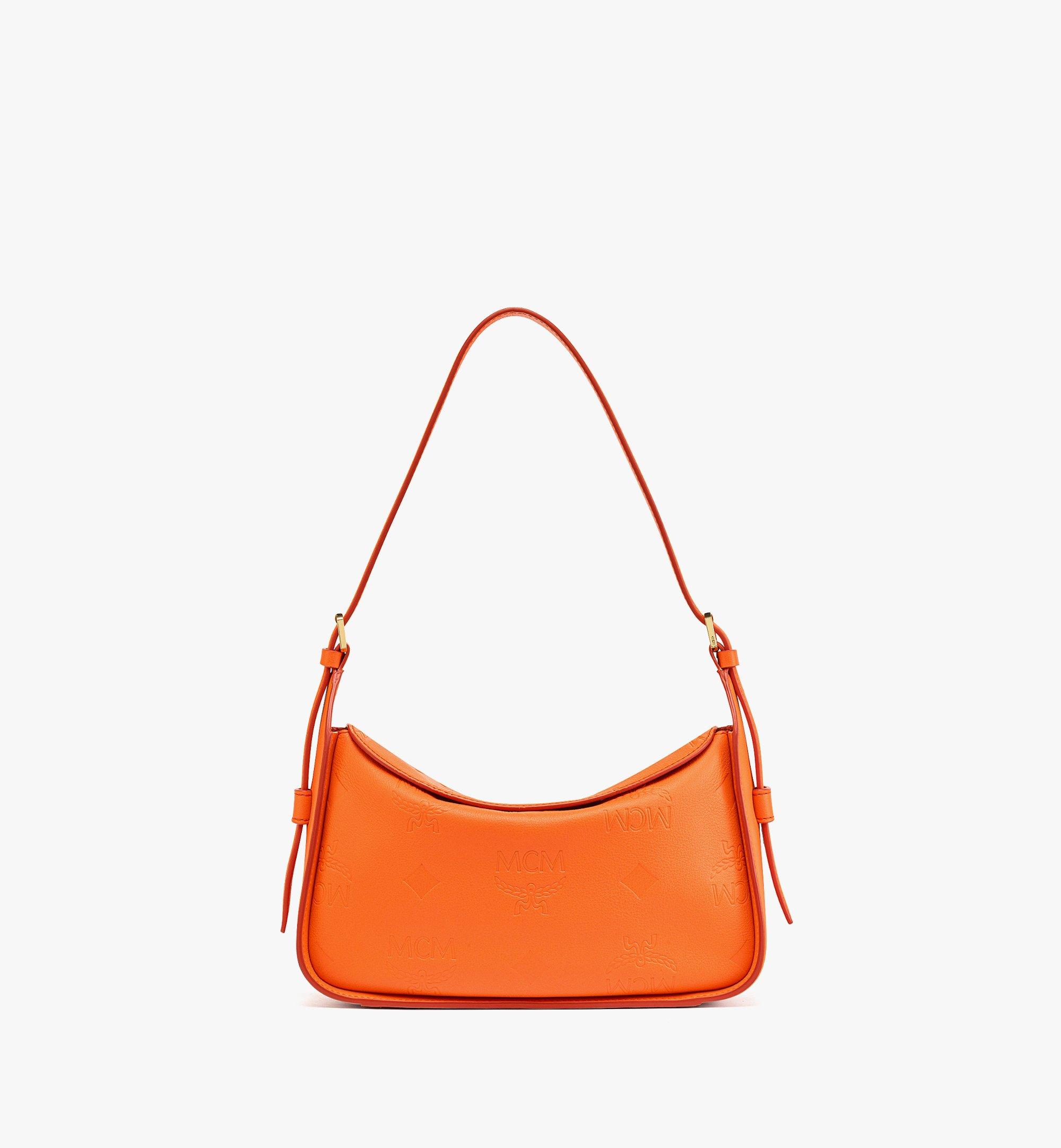 MCM Aren フラップ ホーボーバッグ - モノグラムエンボスレザー Orange MWHDSTA03O0001 ほかの角度から見る 1