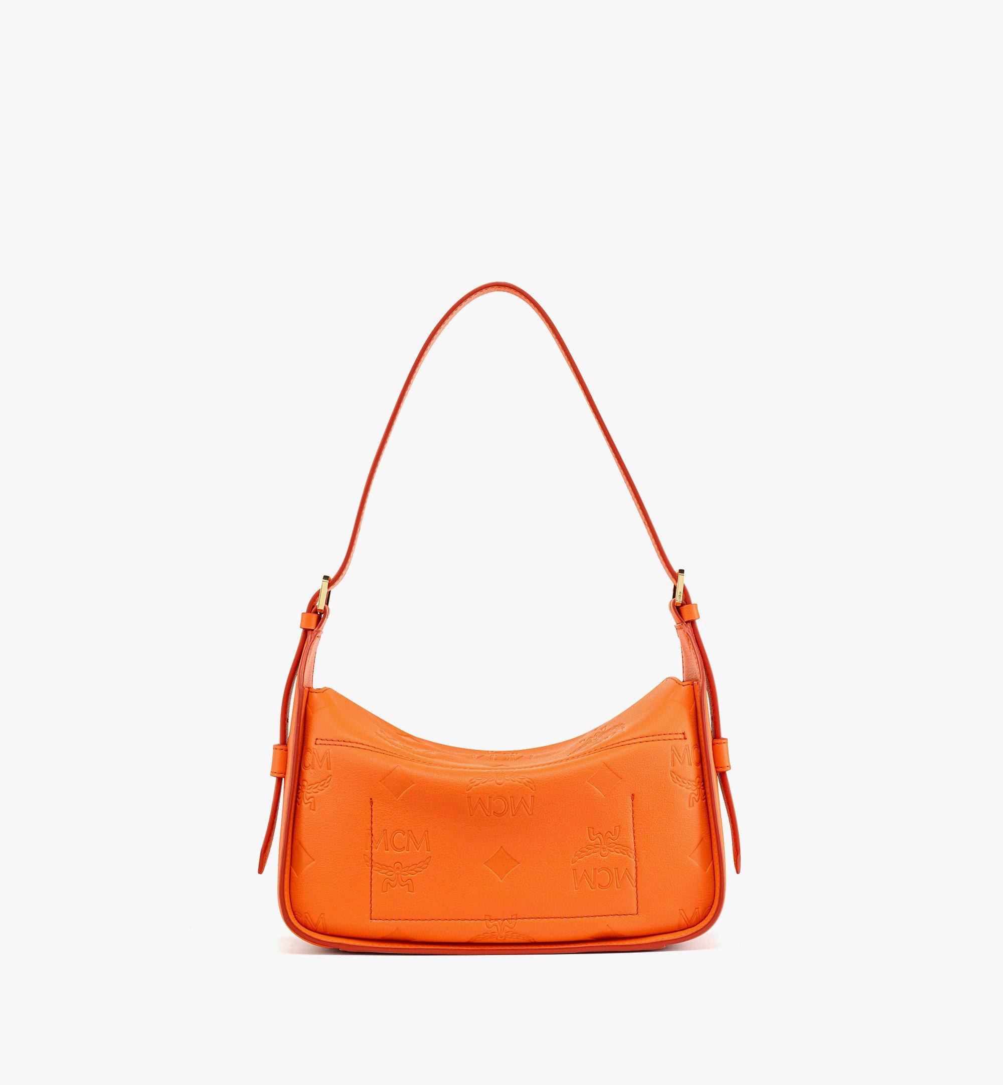 MCM Aren フラップ ホーボーバッグ - モノグラムエンボスレザー Orange MWHDSTA03O0001 ほかの角度から見る 3