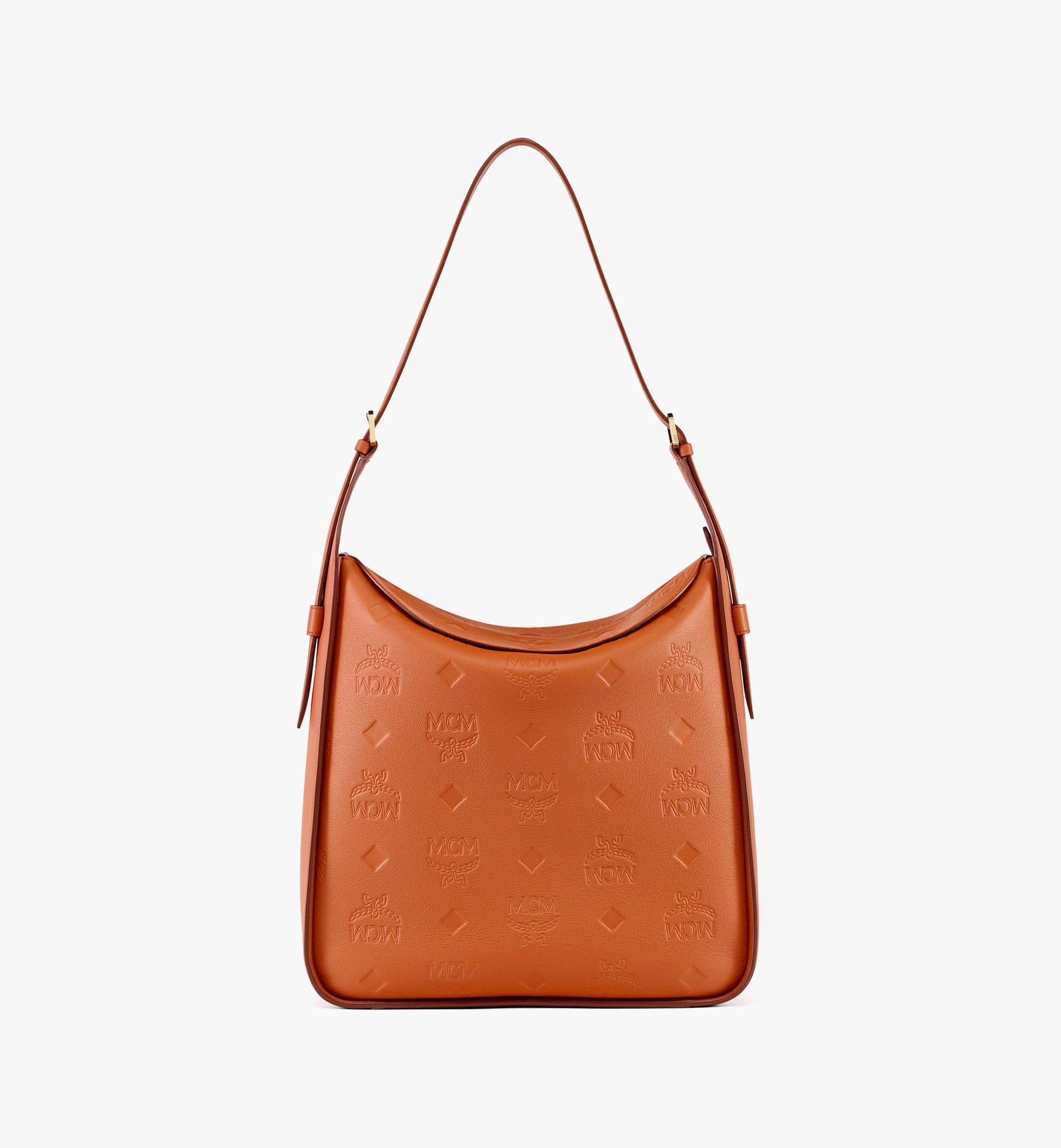 Large Aren Flap Hobo in Embossed Monogram Leather Brown | MCM ®US