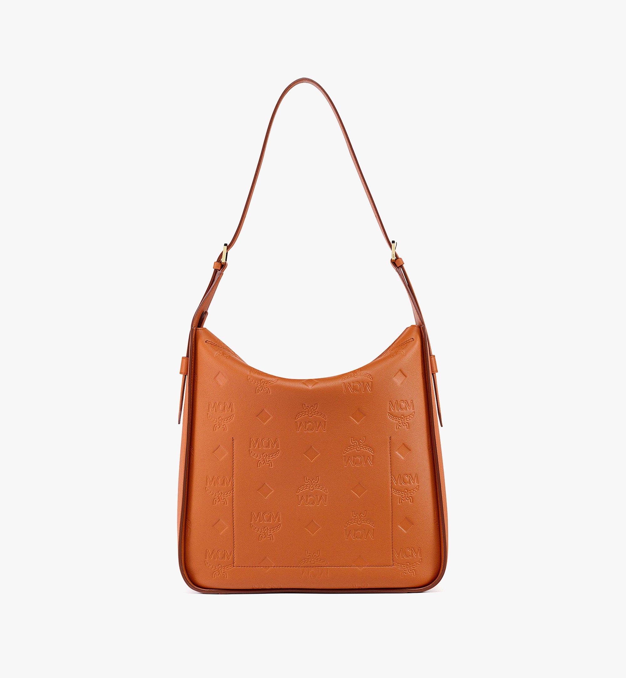 Large Aren Flap Hobo in Embossed Monogram Leather Brown | MCM ®US