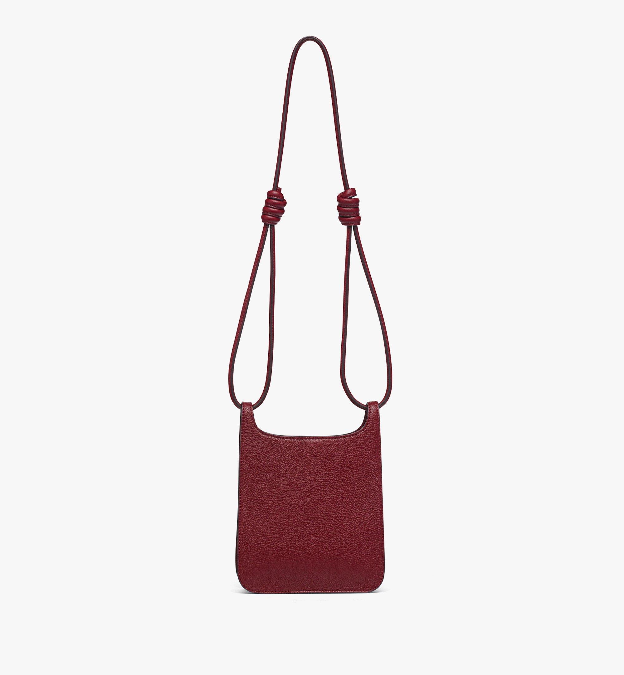 MCM Himmel Hobo in Embossed Logo Leather Red MWHESAC01XG001 Alternate View 3