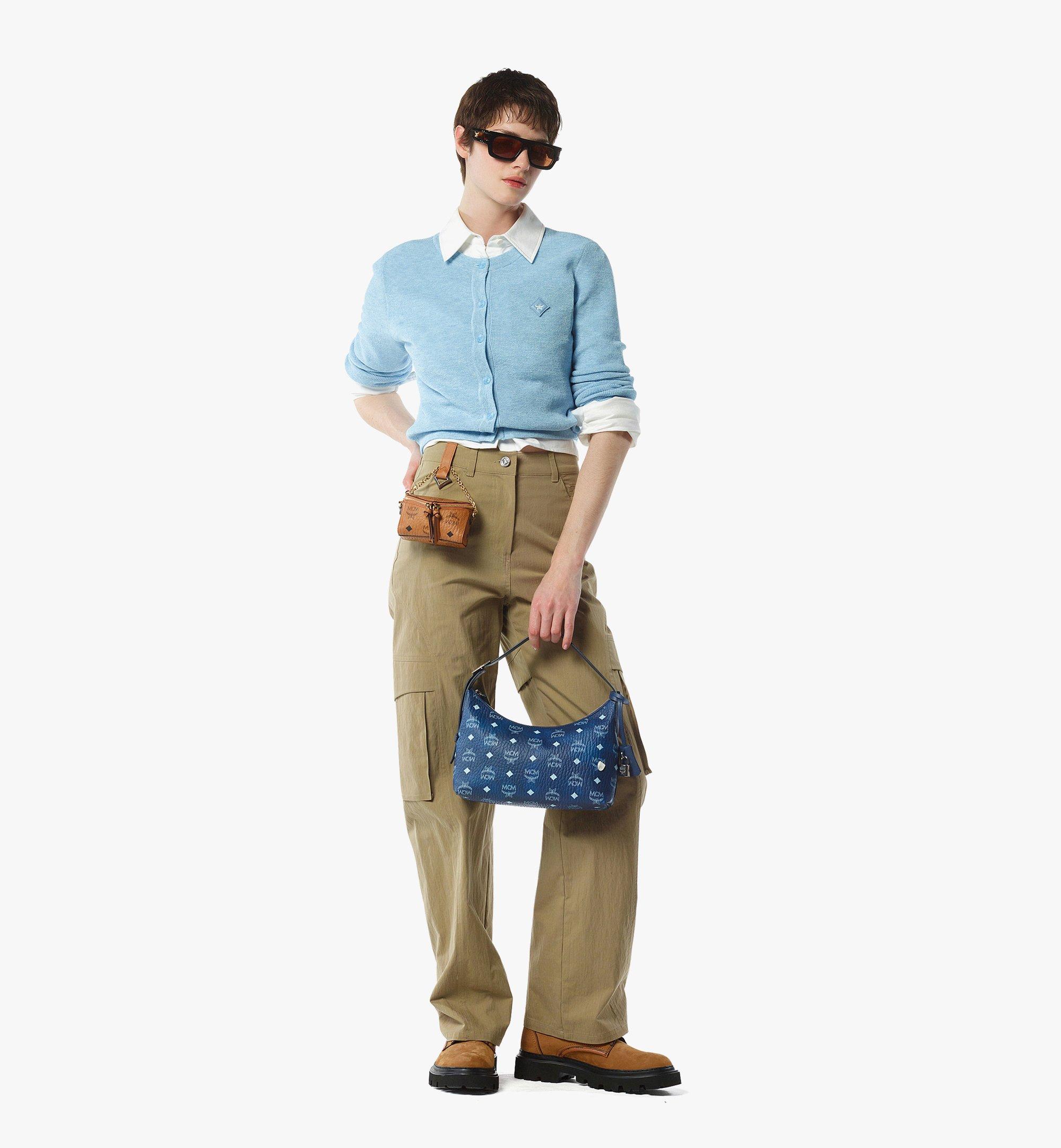 MCM Aren Hobo in Visetos Blue MWHESTA011F001 Alternate View 4