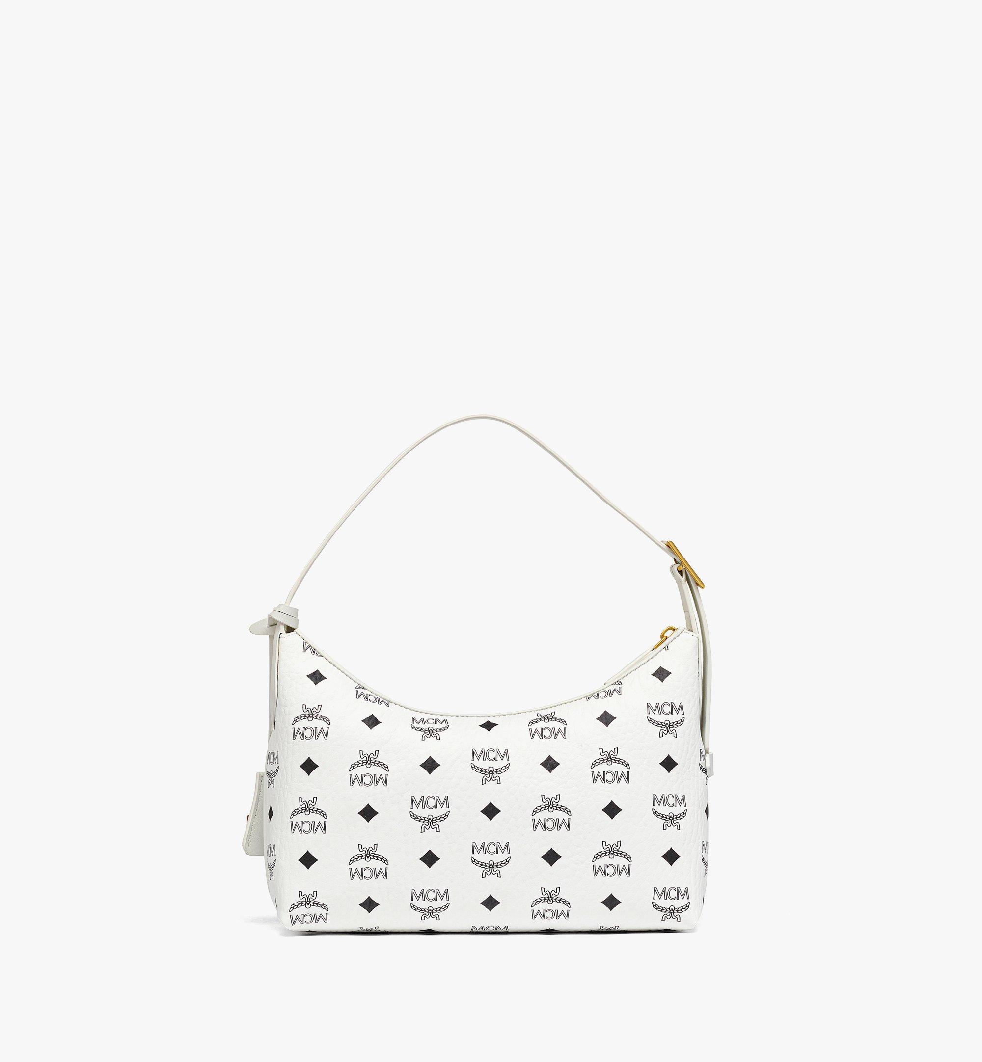 Small Aren Hobo in Visetos Weiss MCM DE