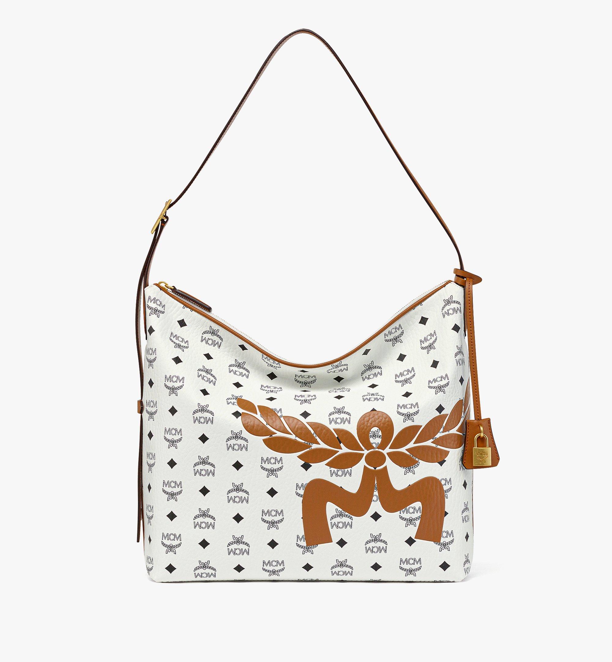 Large Aren Hobo in Mega Laurel Visetos White | MCM ®US