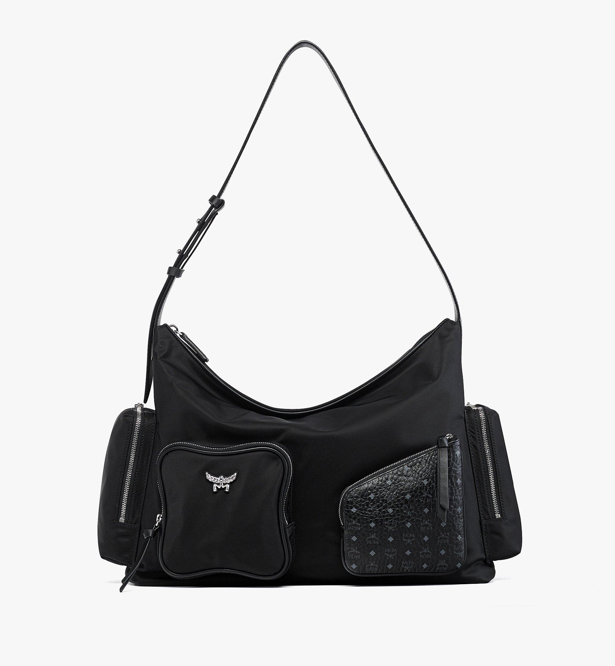 ECONYL® 與花押字圖案印花皮革 Aren Zip Hobo 包