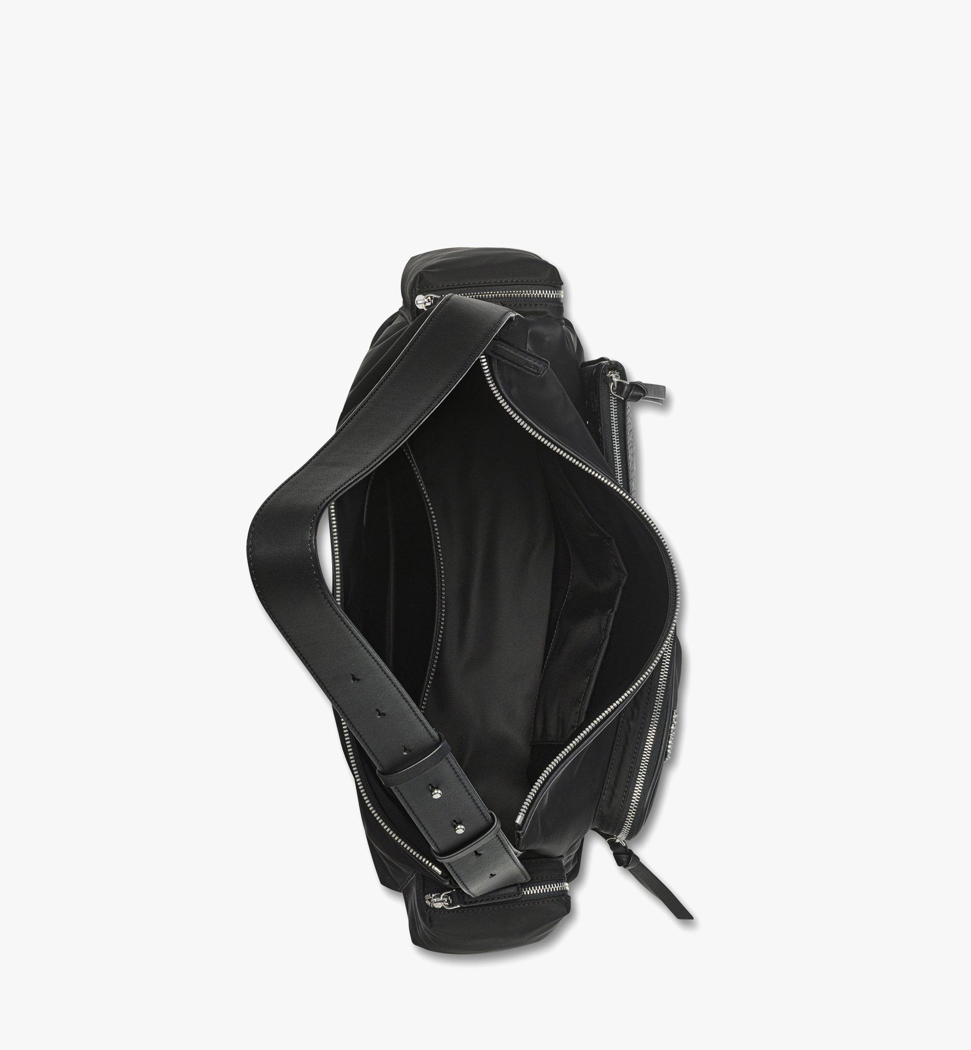Medium Aren Zip Hobo in ECONYL® and Monogram Print Leather Black