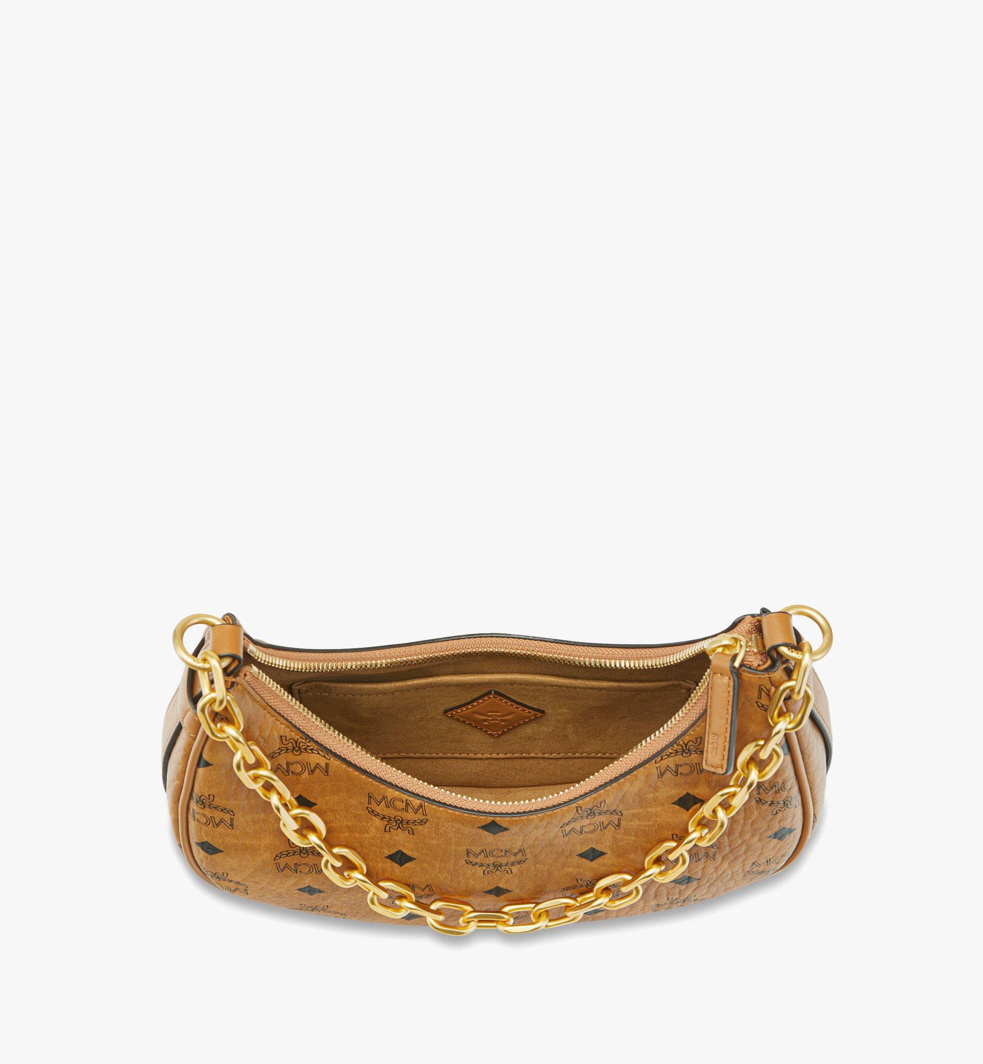 Small Aren Crescent Hobo Bag in Visetos Cognac | MCM ®US