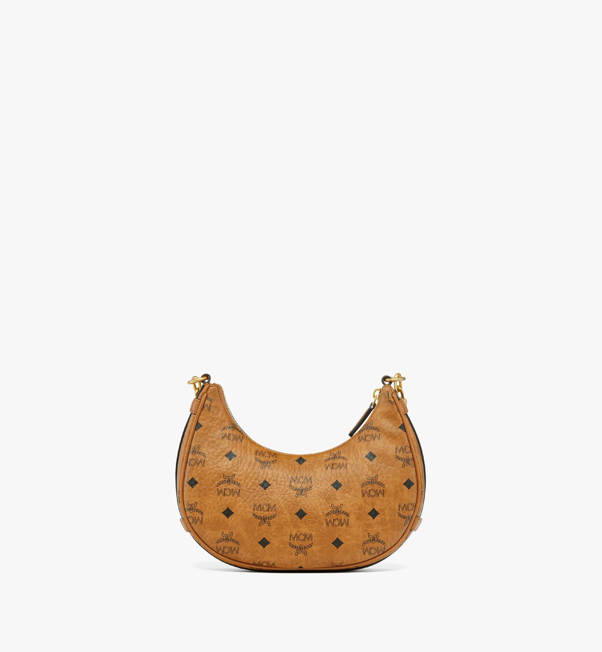 Small Aren Crescent Hobo Bag in Visetos Cognac | MCM ®US