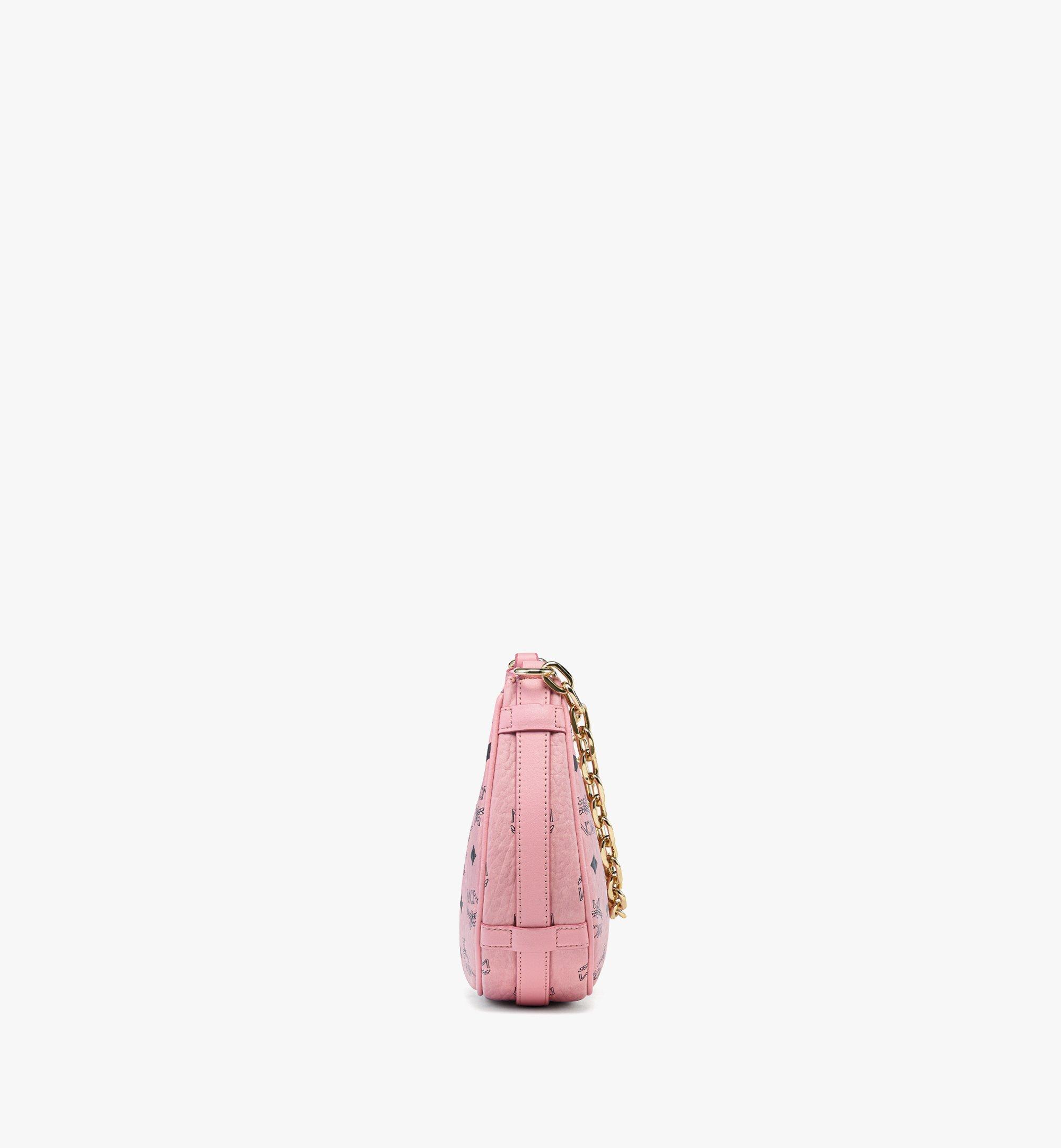 Small Aren Visetos半月形Hobo肩背包 SOFT PINK | MCM ®CN
