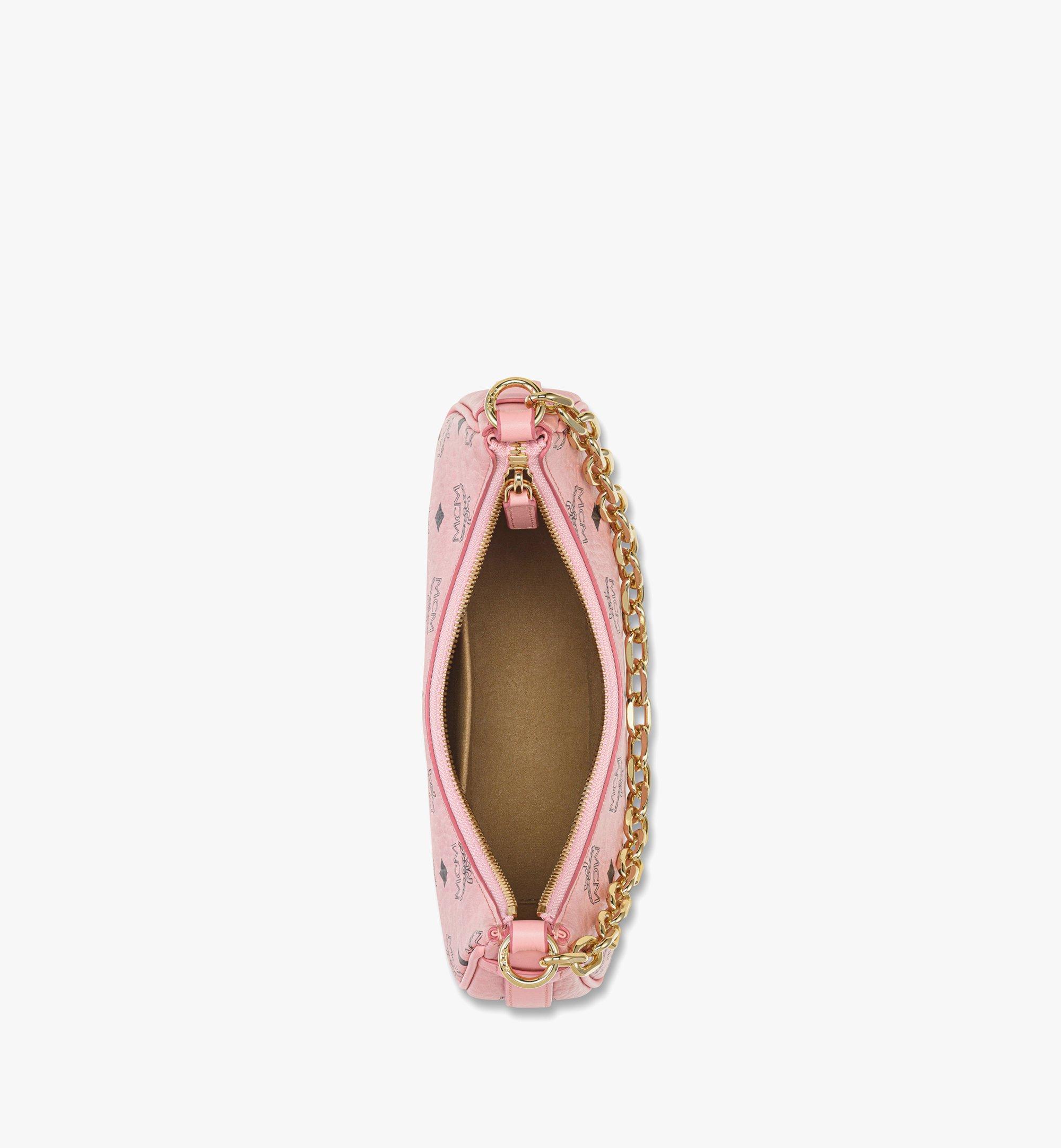 Small Aren Crescent Hobo Bag in Visetos Pink | MCM ®US