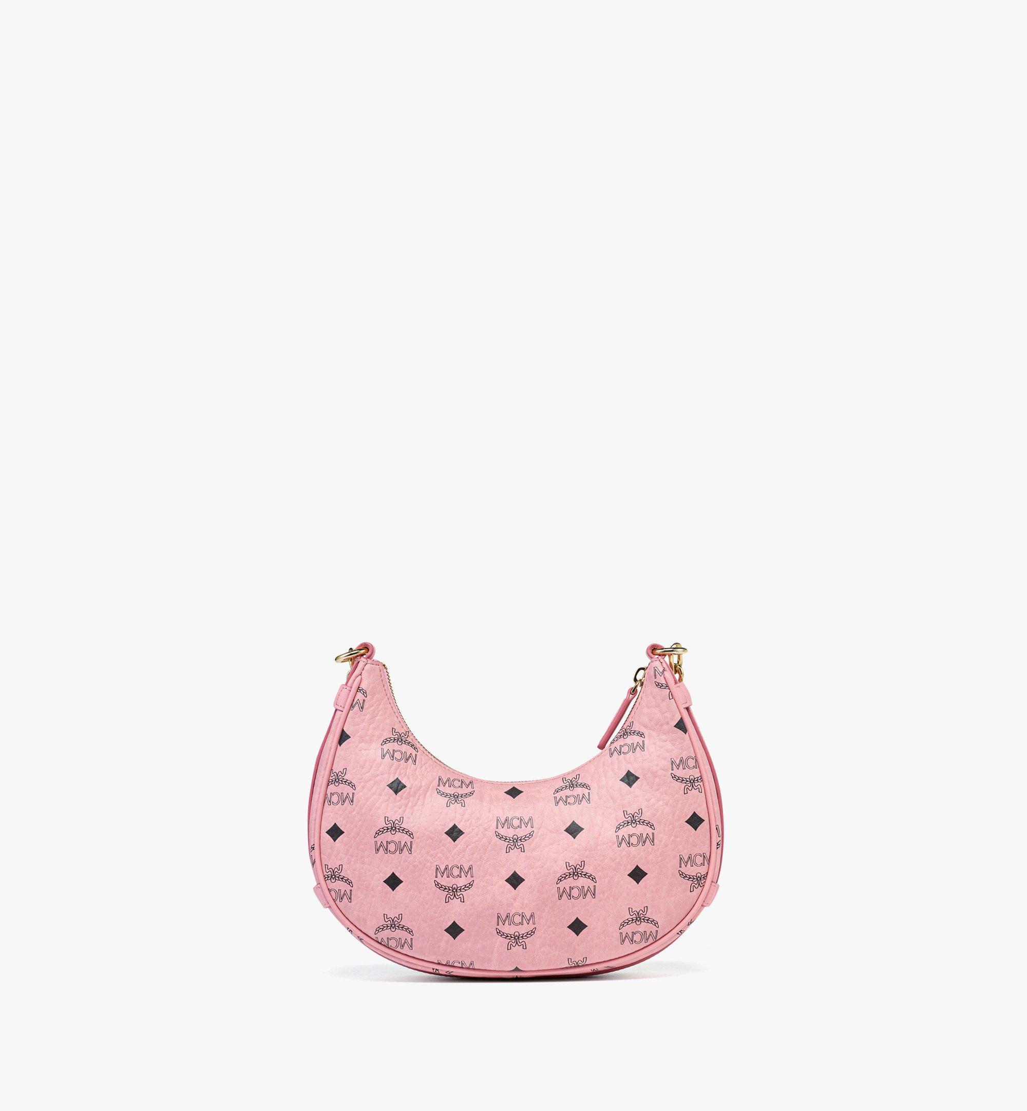 Small Aren Visetos半月形Hobo肩背包 SOFT PINK | MCM ®CN