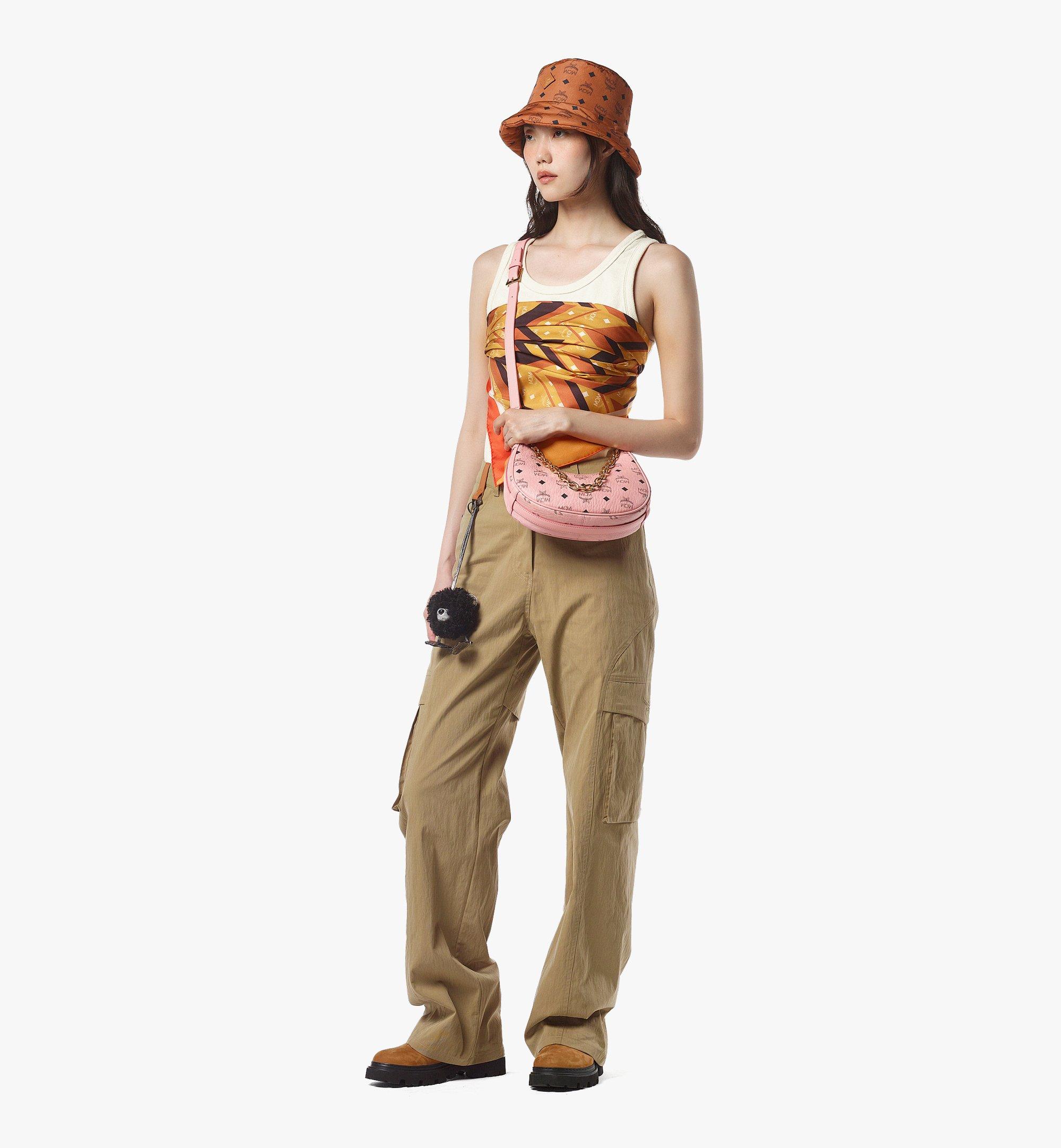 MCM Aren Crescent Hobo Bag in Visetos Pink MWHFATA02PZ001 Alternate View 2