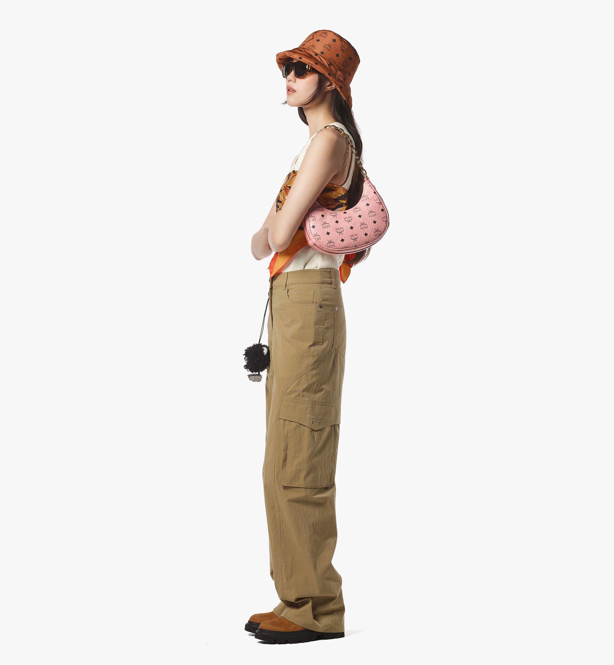 MCM Aren Crescent Hobo Bag in Visetos Pink MWHFATA02PZ001 Alternate View 5