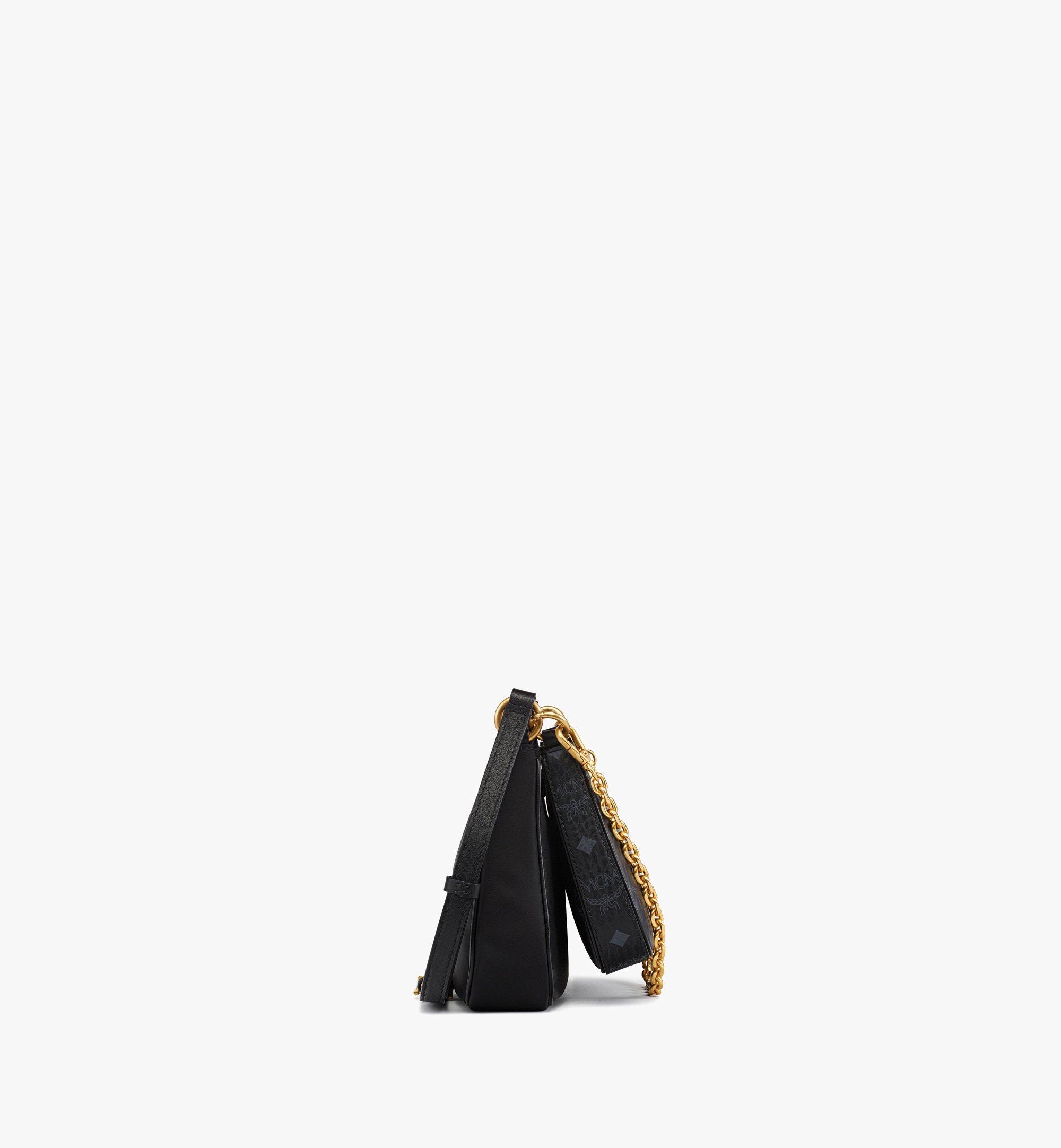 MCM Aren Duo Hobo in Recycled Nylon and Visetos Black MWHFSTA10BK001 Alternate View 1