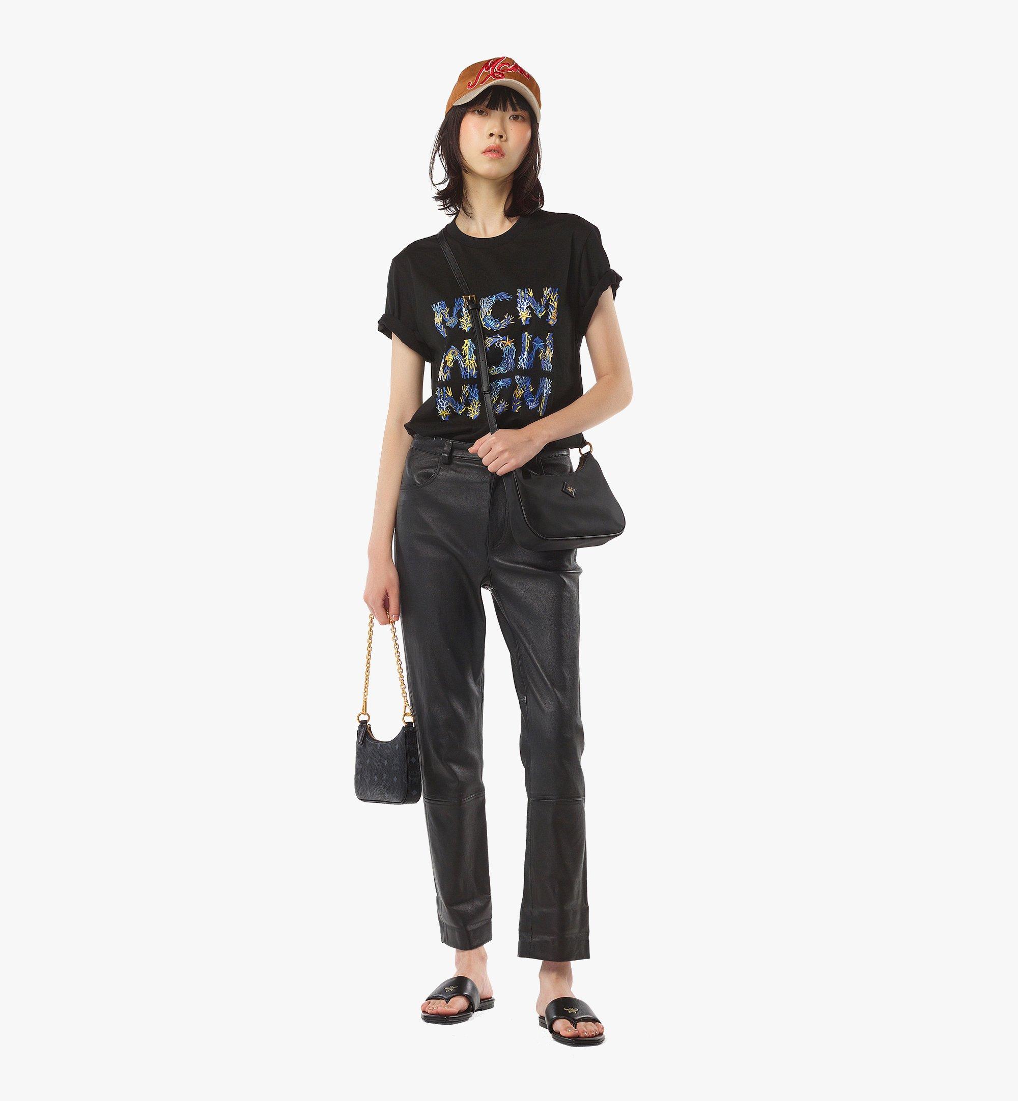 MCM Aren Duo Hobo in Recycled Nylon and Visetos Black MWHFSTA10BK001 Alternate View 4