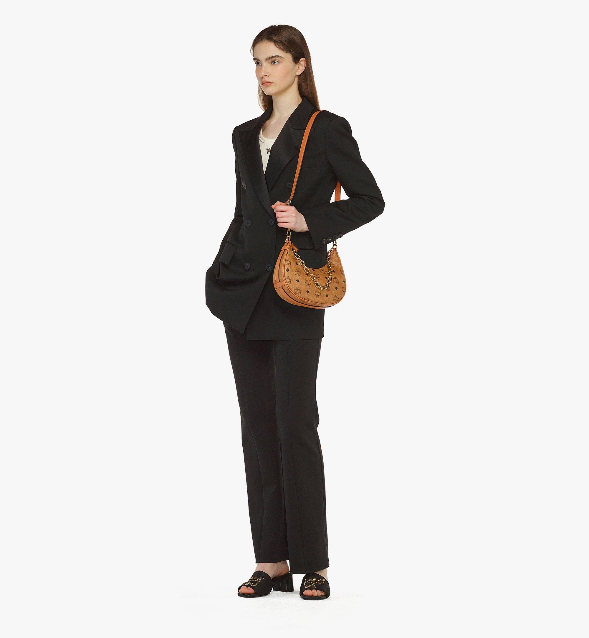 MCM Aren Crescent Hobo Bag in Visetos Cognac MWHFSTA12CO001 Alternate View 2