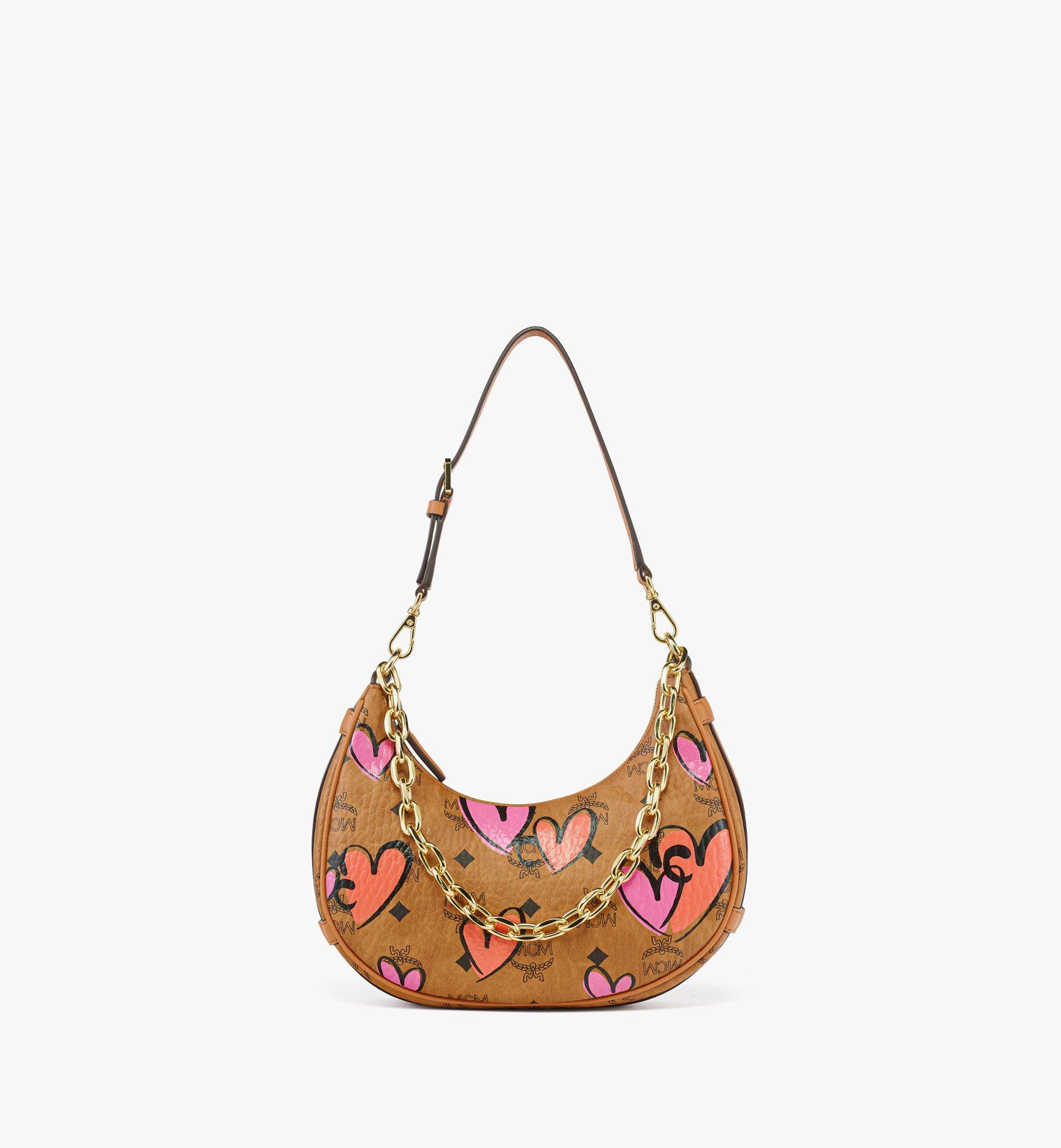 MCM Valentine’s Day Upcycling Project Crescent Hobo in Visetos Cognac MWHFSUP01CO001 Alternate View 1