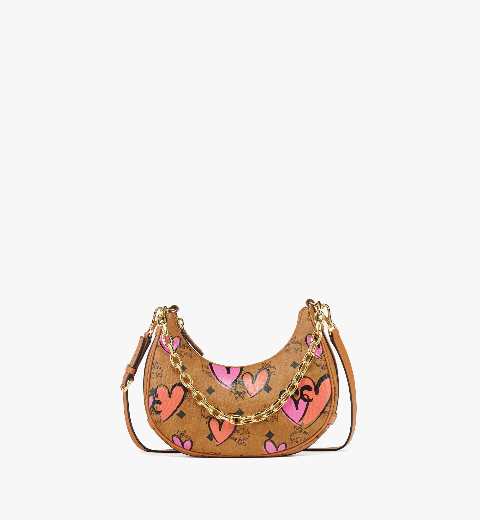MCM Valentine’s Day Upcycling Project Crescent Hobo in Visetos Cognac MWHFSUP01CO001 Alternate View 4