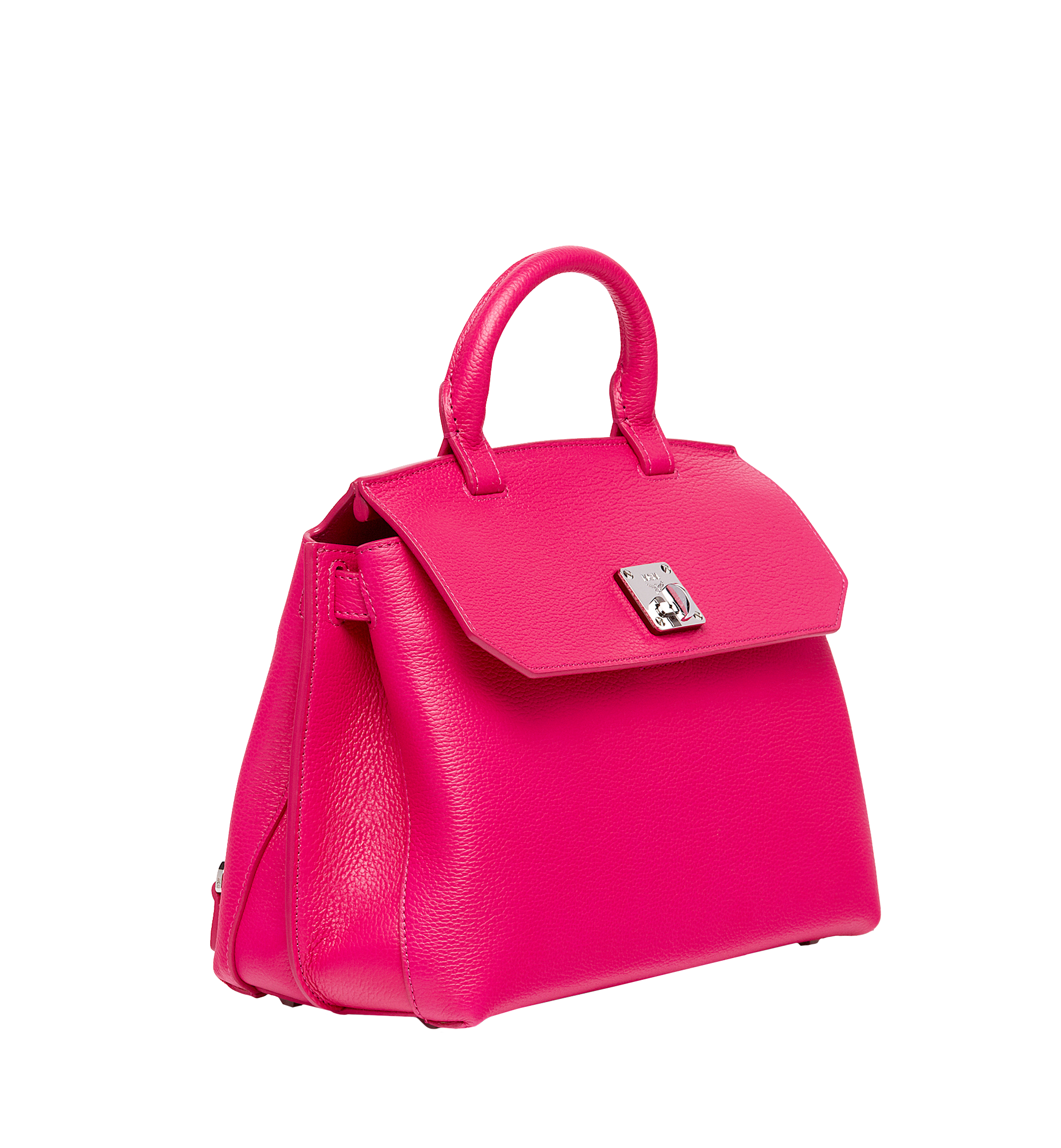 MCM Milla Satchel in Grained Leather PINK MWK6AMA26PU001 Alternate View 1