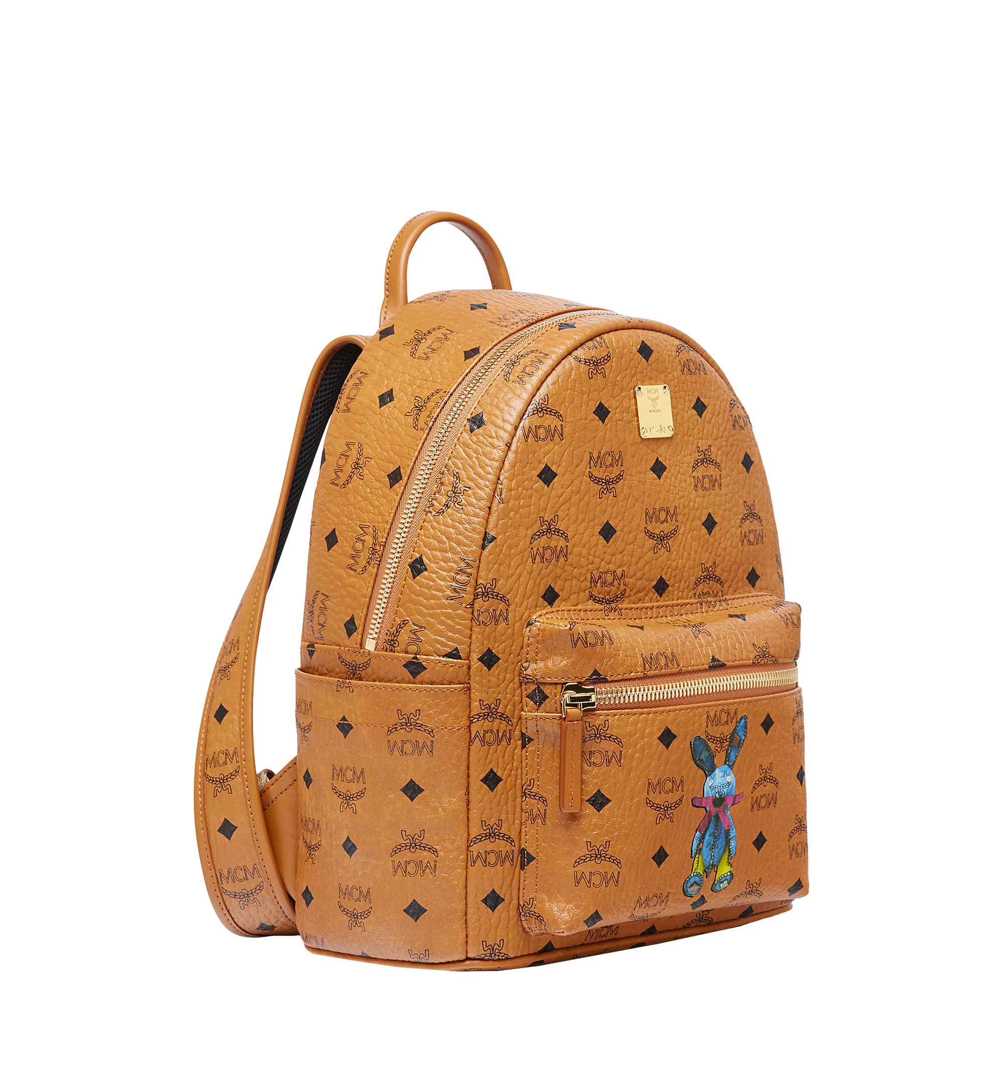 MCM Stark Classic Rabbit Backpack in Visetos Cognac MWK6AXL06CO001 Alternate View 1