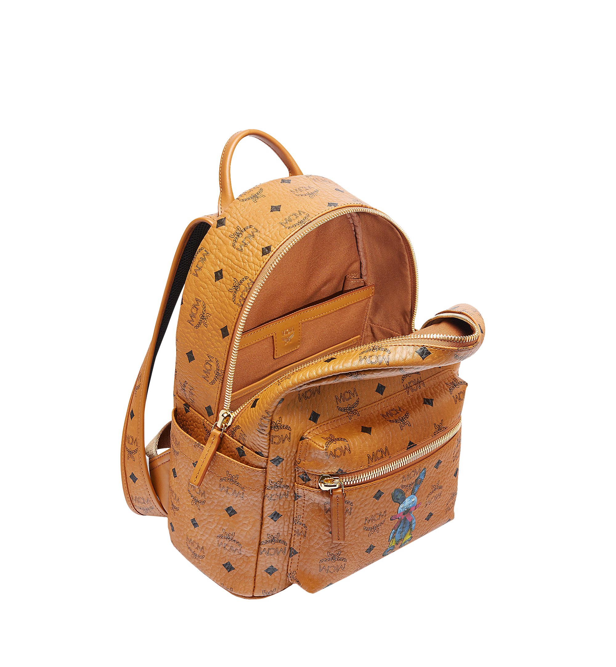 Small Stark Classic Rabbit Backpack in Visetos Cognac MCM UK