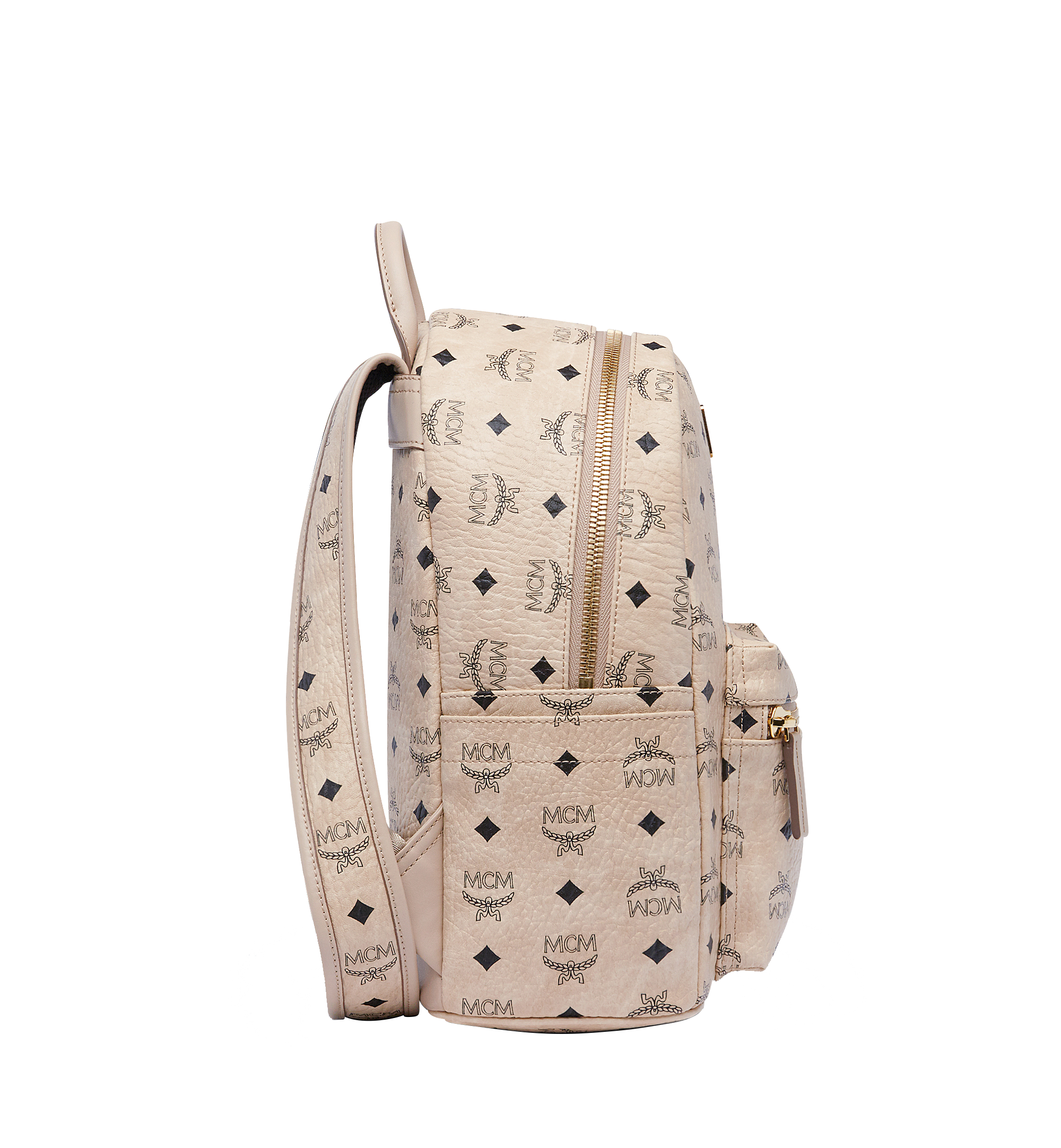 MCM Stark Classic Rabbit Backpack in Visetos Beige MWK6AXL06IG001 Alternate View 2