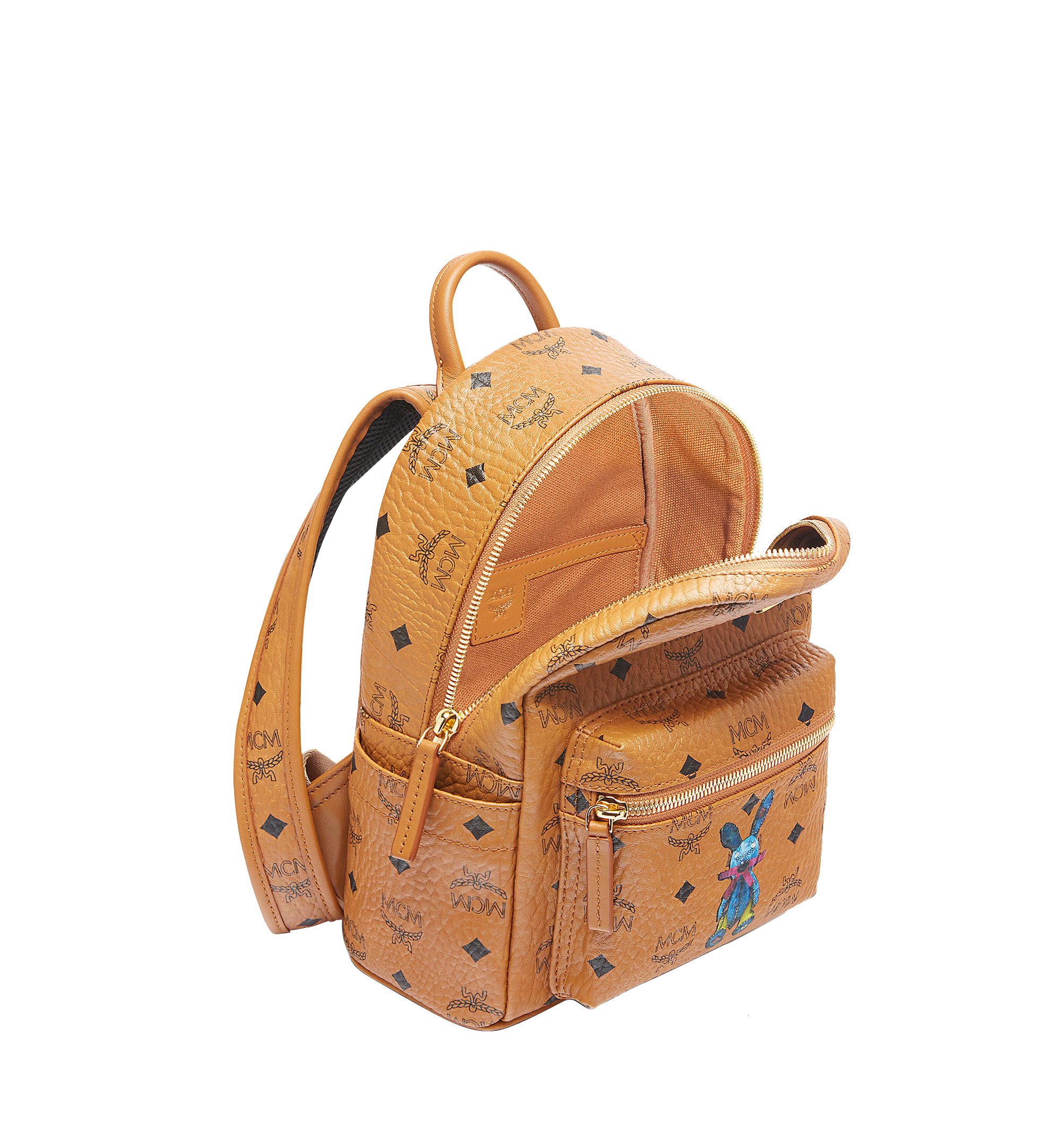 MCM Stark Classic Rabbit Backpack in Visetos Cognac MWK6AXL07CO001 Alternate View 4