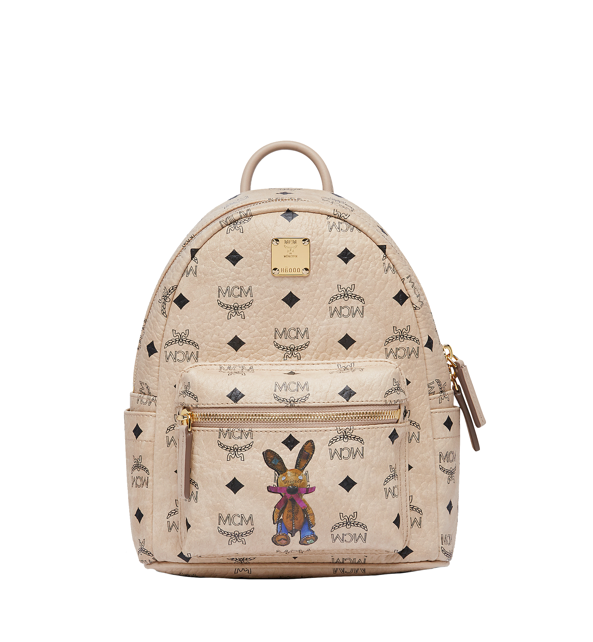 MCM Stark Classic Visetos Canvas Backpack Beige