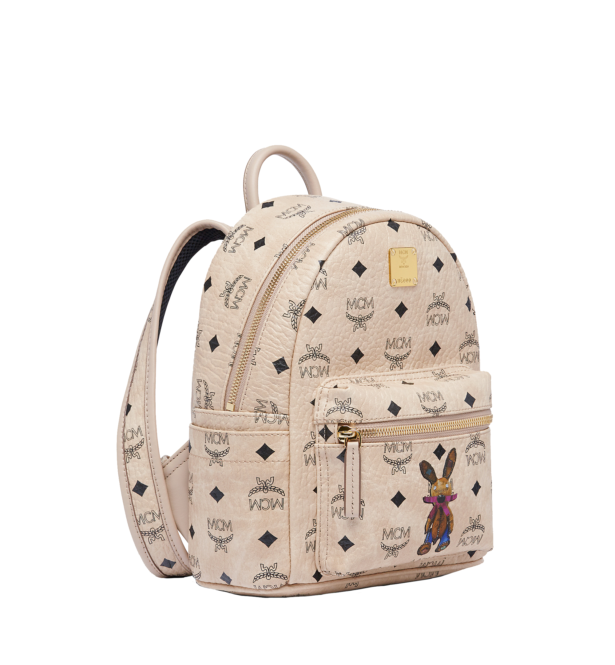 MCM Stark Classic Rabbit Backpack in Visetos Beige MWK6AXL07IG001 Alternate View 1