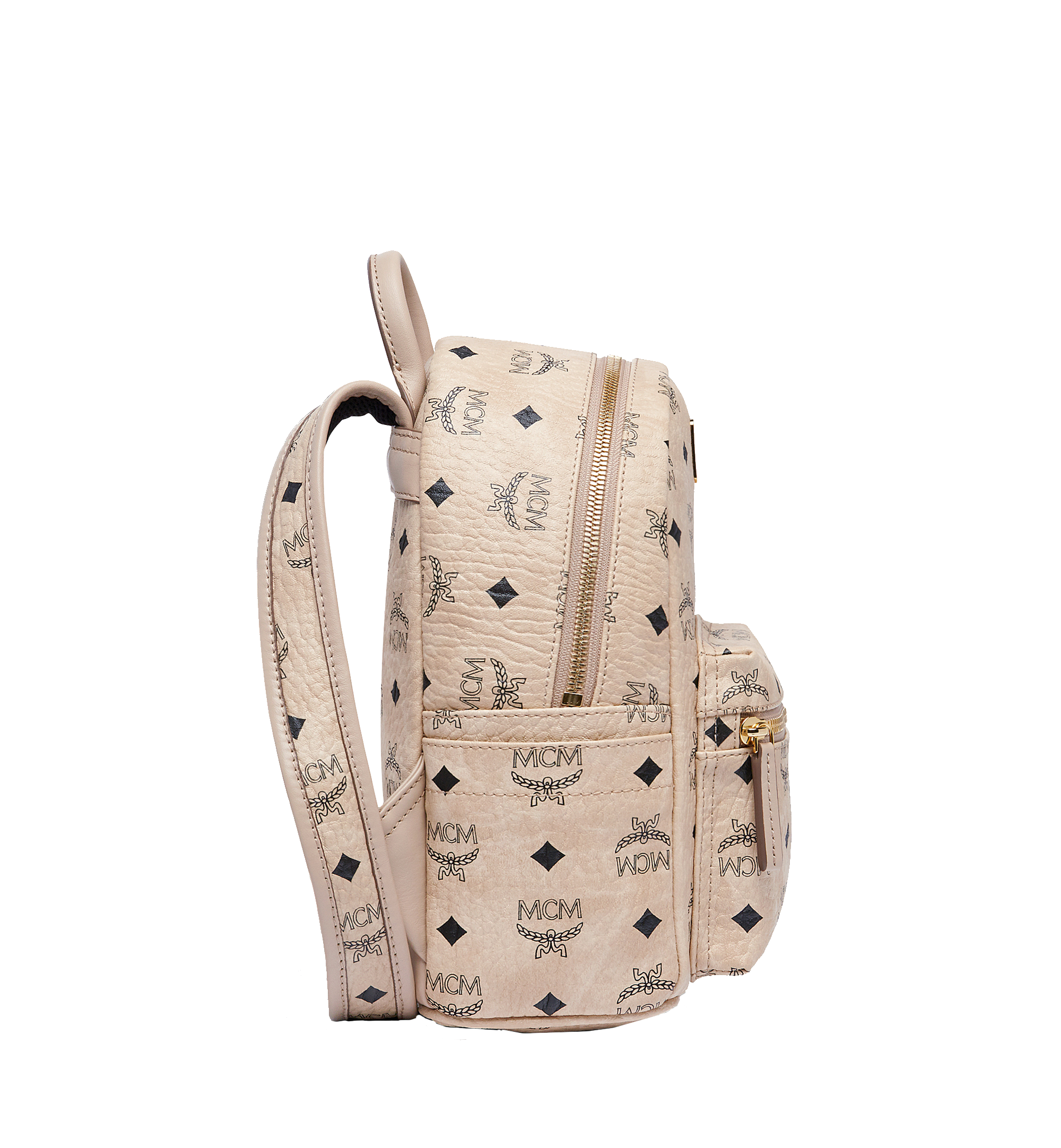 MCM Stark Classic Visetos Canvas Backpack Beige