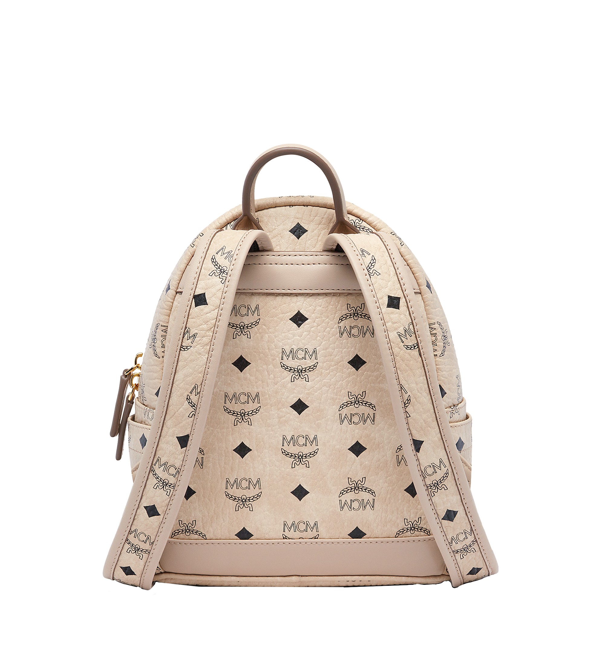 MCM Stark Classic Visetos Canvas Backpack Beige