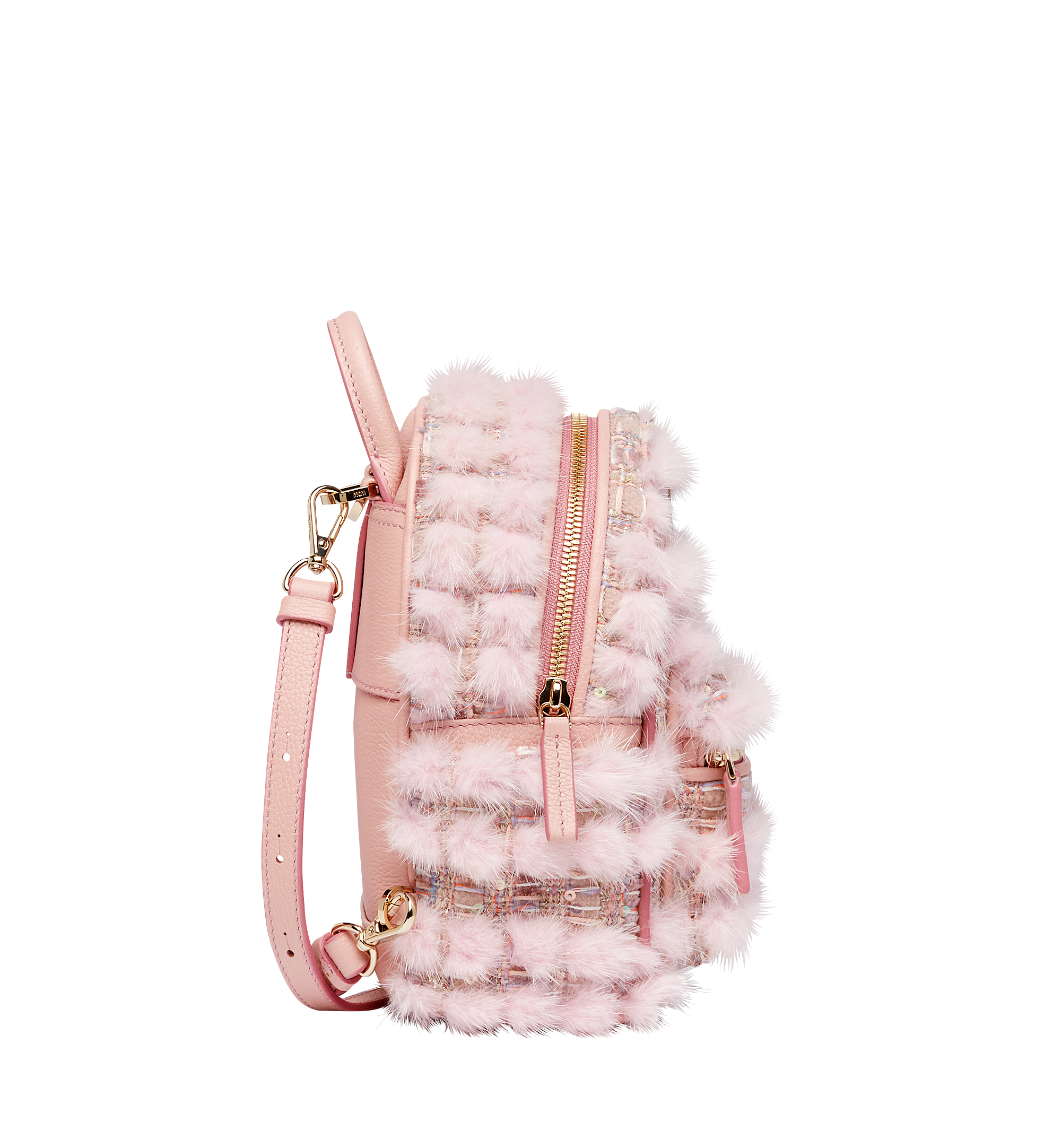 MCM Stark Special Backpack in Fur Tweed Pink MWK7AVE08PV001 Alternate View 2