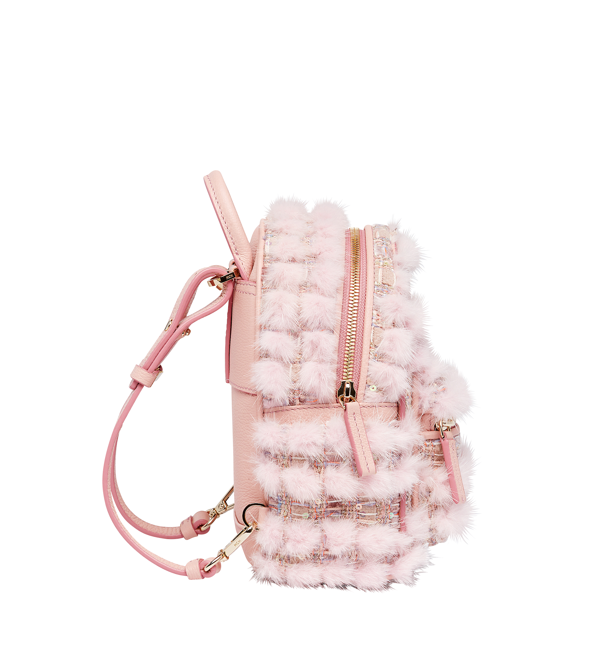 MCM Stark Special Backpack in Fur Tweed Pink MWK7AVE08PV001 Alternate View 3