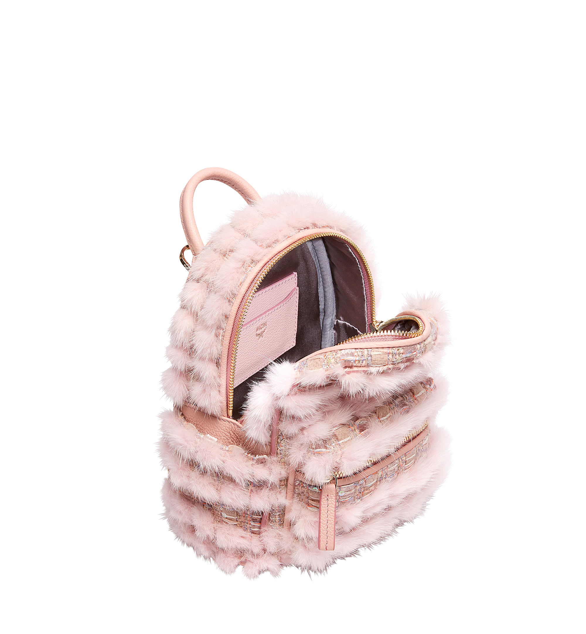 MCM Stark Special Backpack in Fur Tweed Pink MWK7AVE08PV001 Alternate View 6