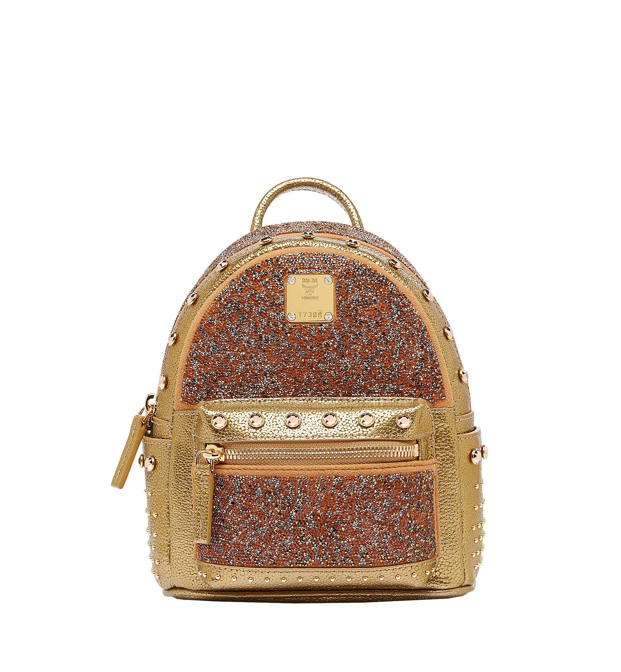 MCM Stark Kristall Backpack in Visetos Gold MWK7SVE89DG001 Alternate View 1