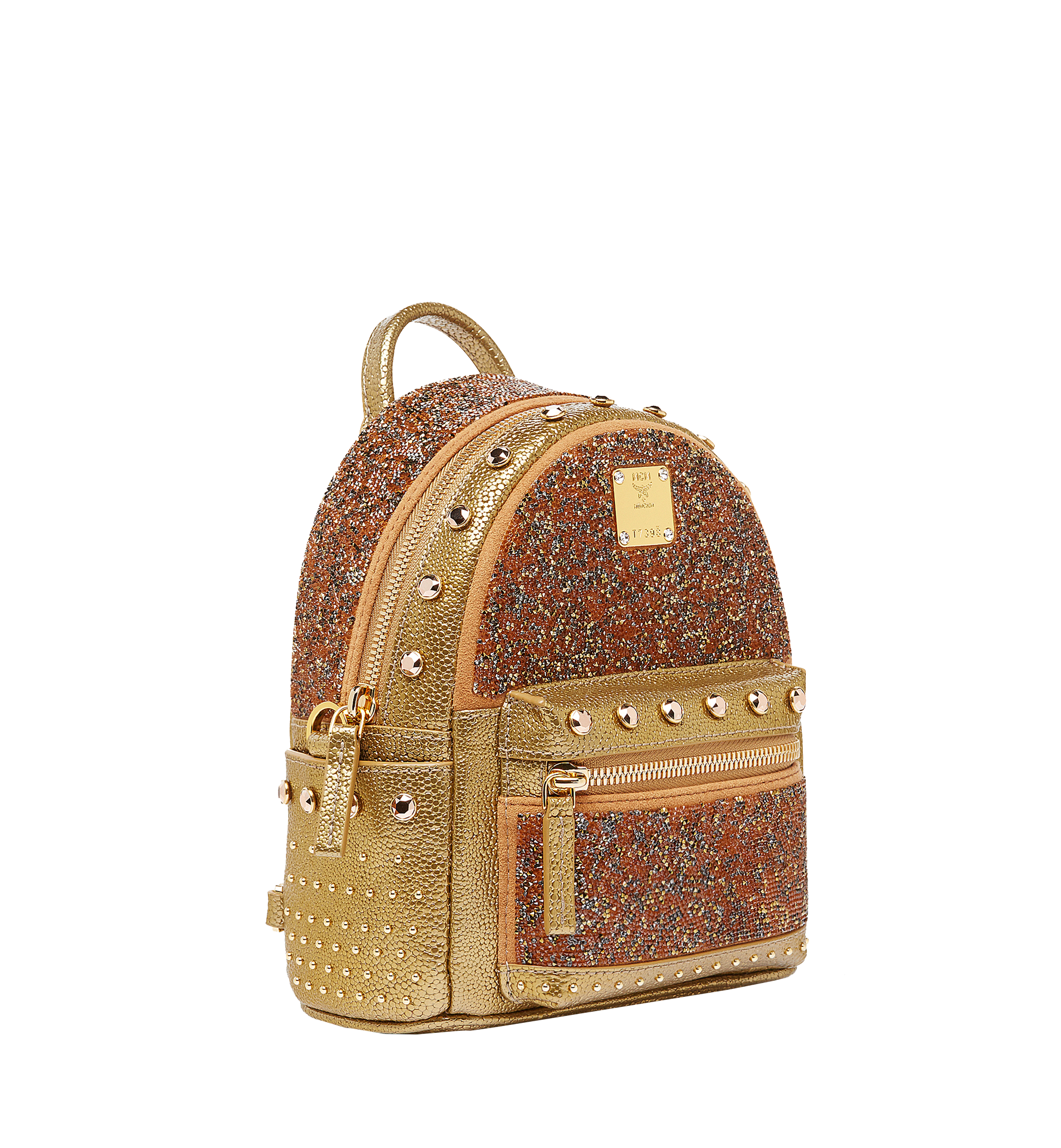 MCM Stark Kristall Backpack in Visetos Gold MWK7SVE89DG001 Alternate View 1
