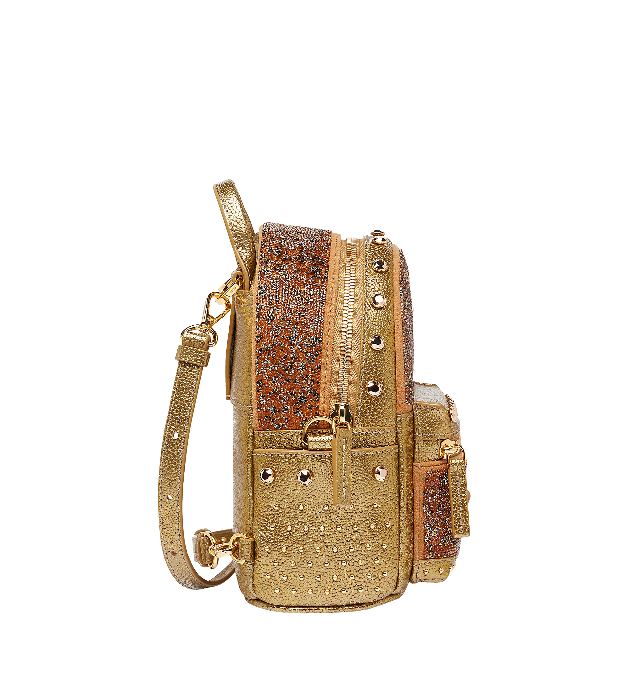 MCM Stark Kristall Backpack in Visetos Gold MWK7SVE89DG001 Alternate View 2