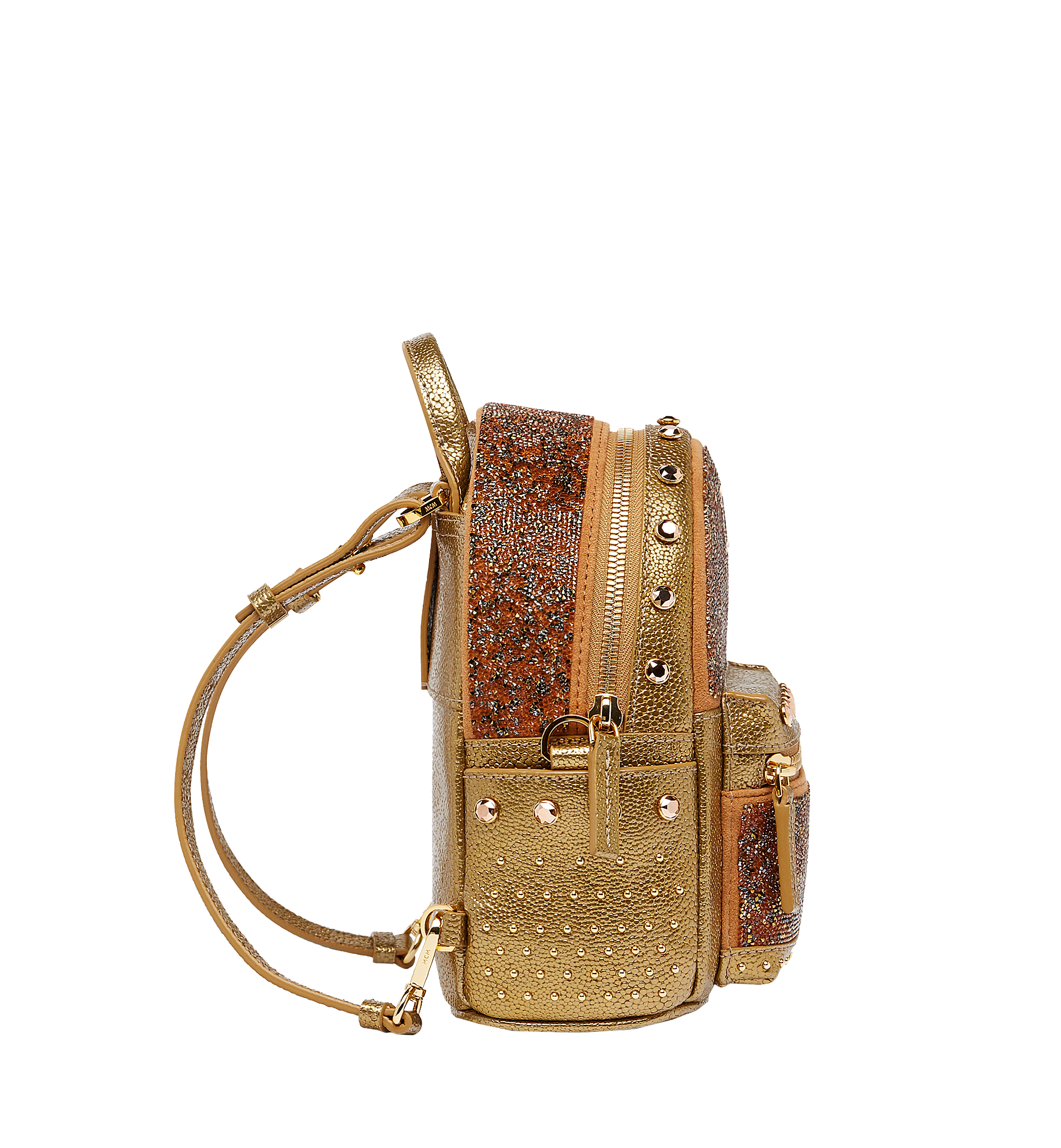 MCM Stark Kristall Backpack in Visetos Gold MWK7SVE89DG001 Alternate View 3