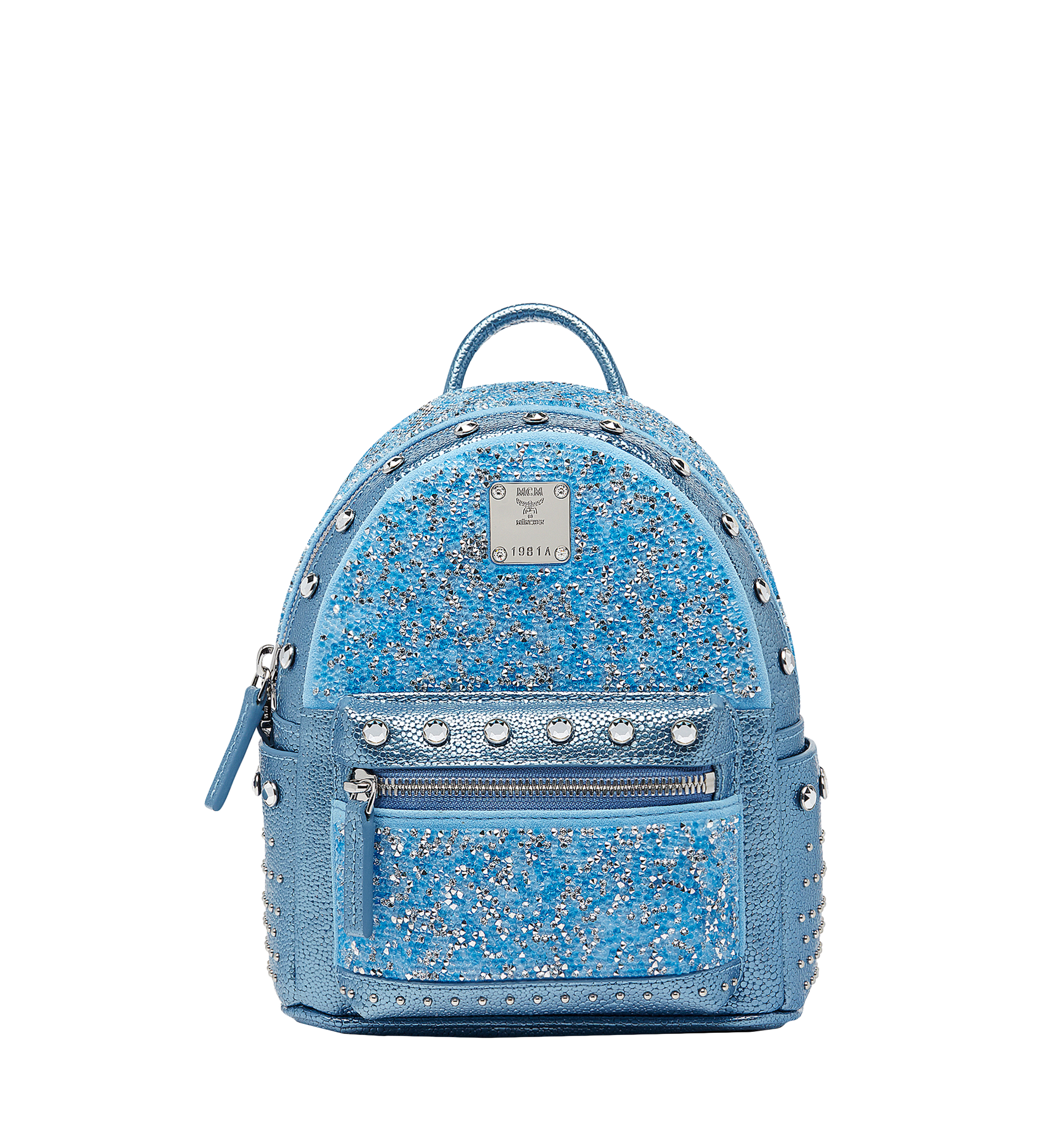 Mcm mini backpack blue sale